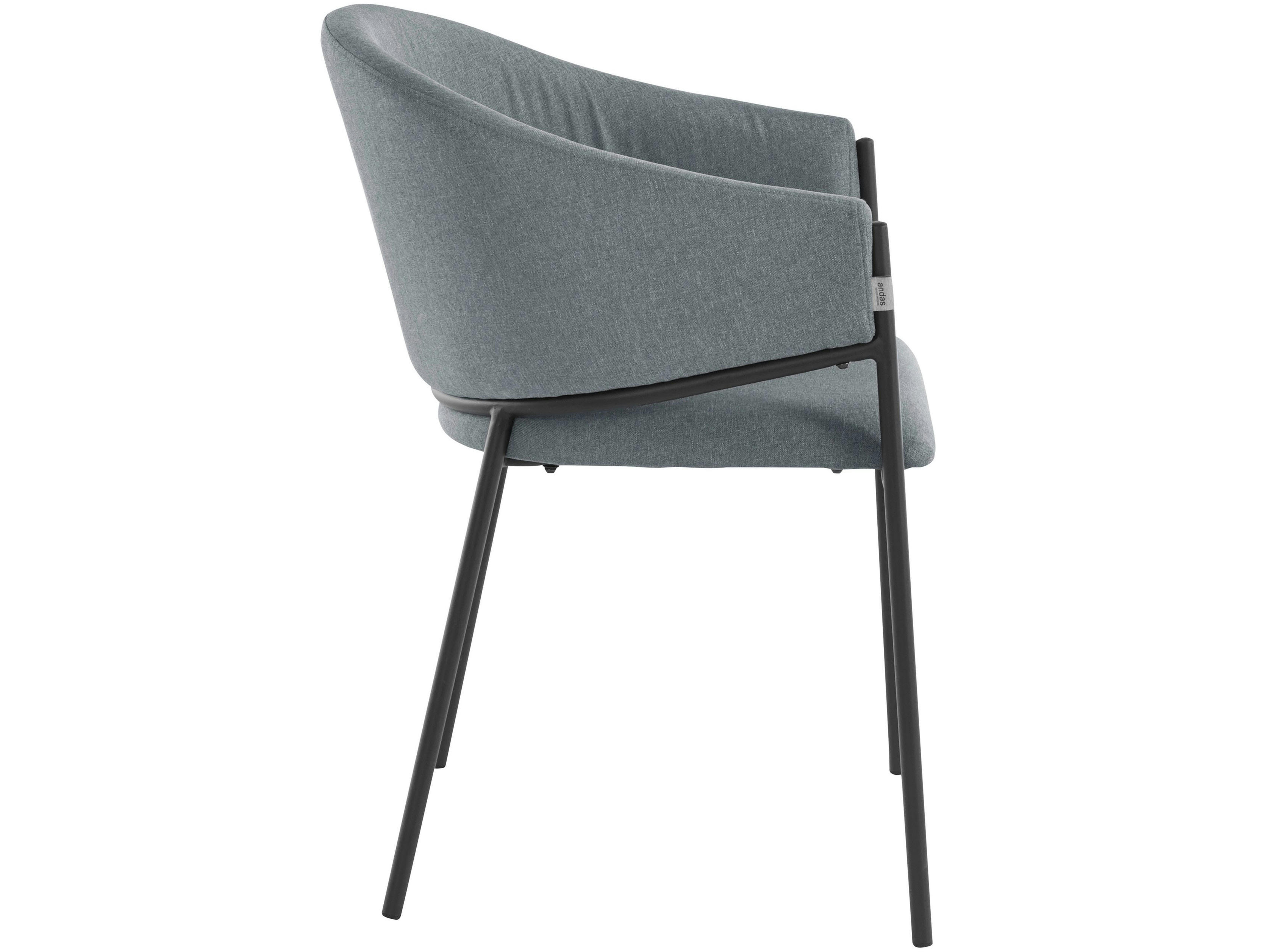 MARTHA - Lot de 2 chaises de salle à manger rembourrées en tissu gris