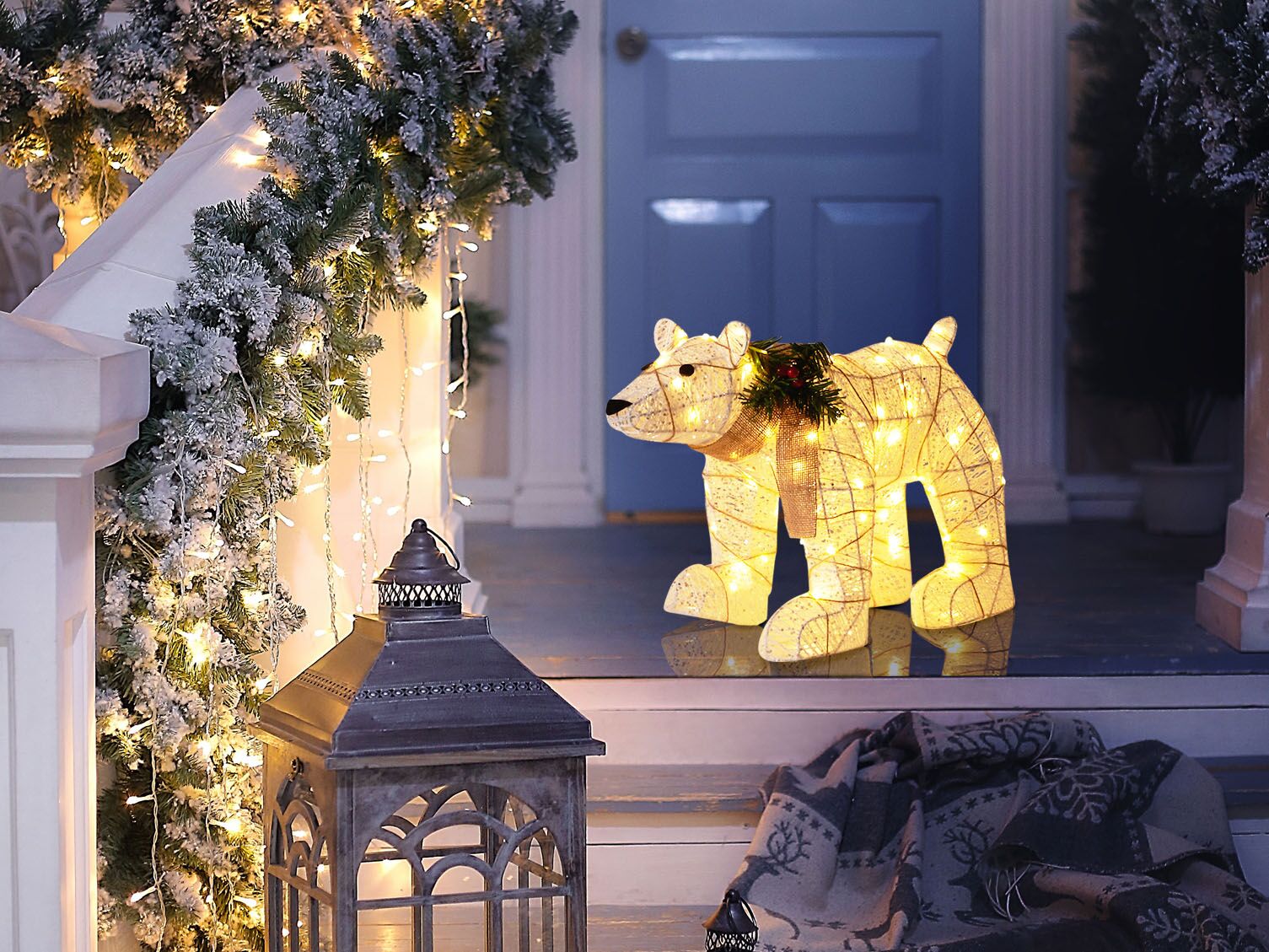 Outdoor Decoration LED SIVULA Bear 34 cm White