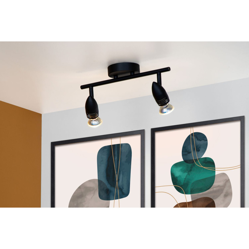 Spot Caro noir GU10 2 x 5 W LUCIDE