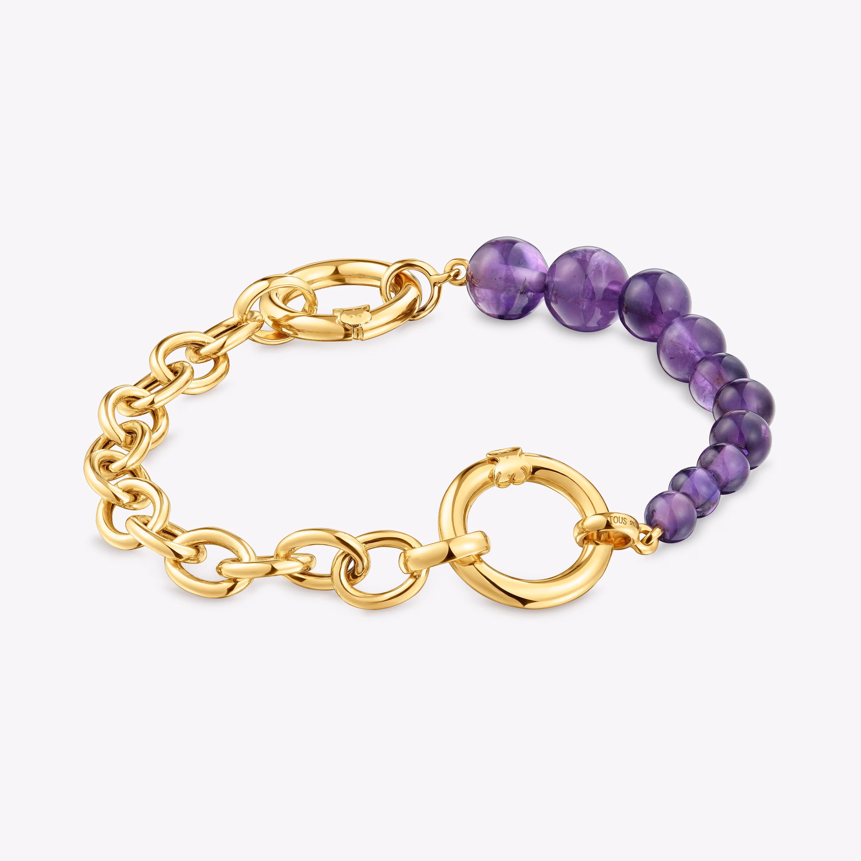 Pulsera con baño de oro de 18 kt sobre plata y amatista Hold
