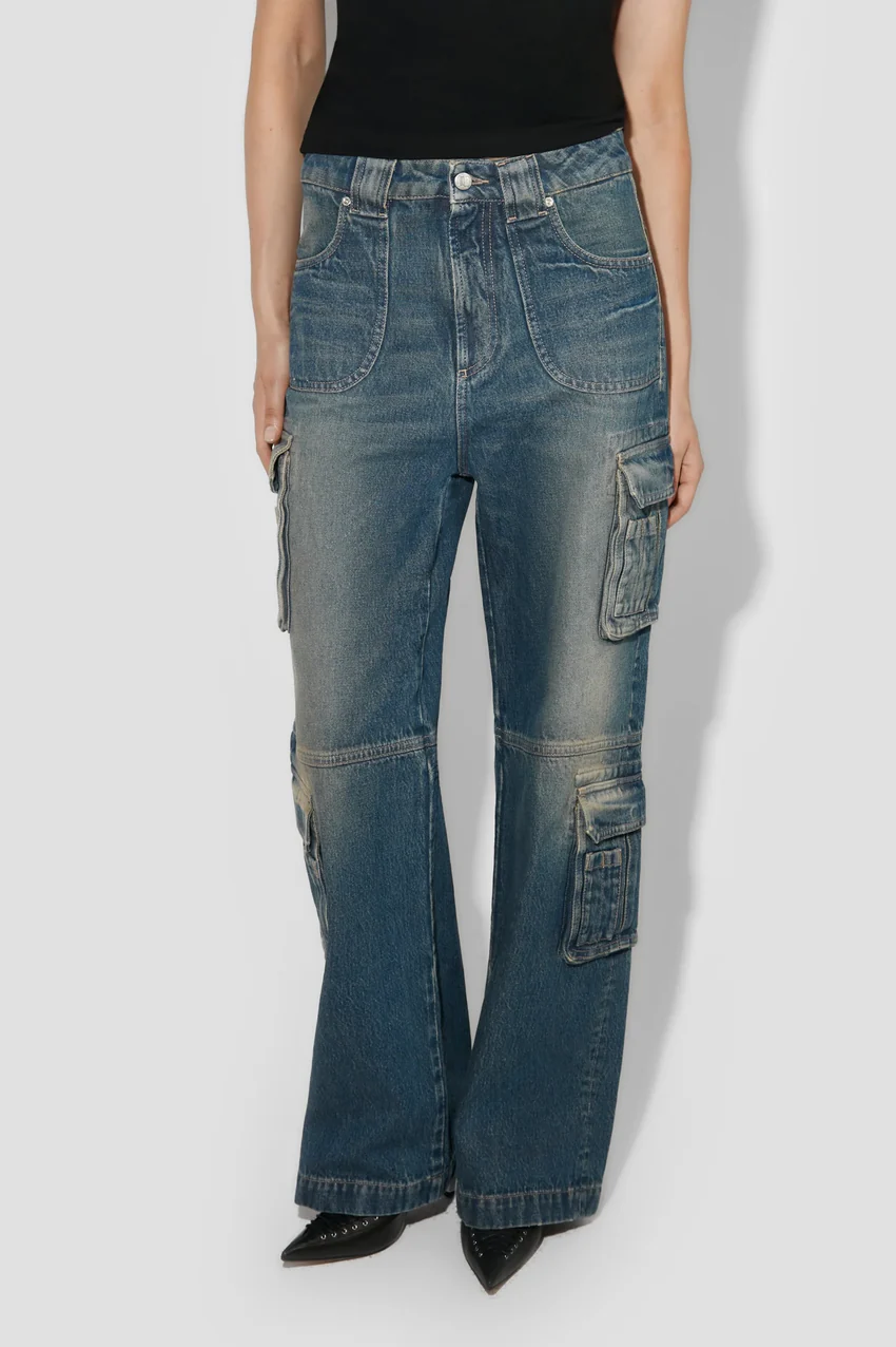 Denim Cargo Trousers