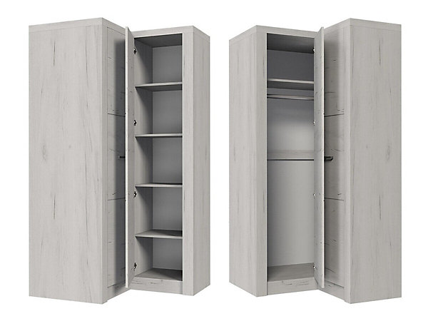 Armoire d'angle Serfeno 111, Nombre d'étagères: 5, 192x106x90cm