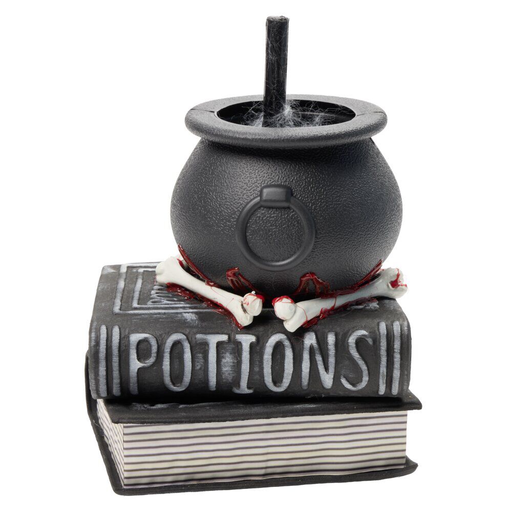 Livre potions chaudron de sorcière sonore et animé plastique noir 20x17xH28cm