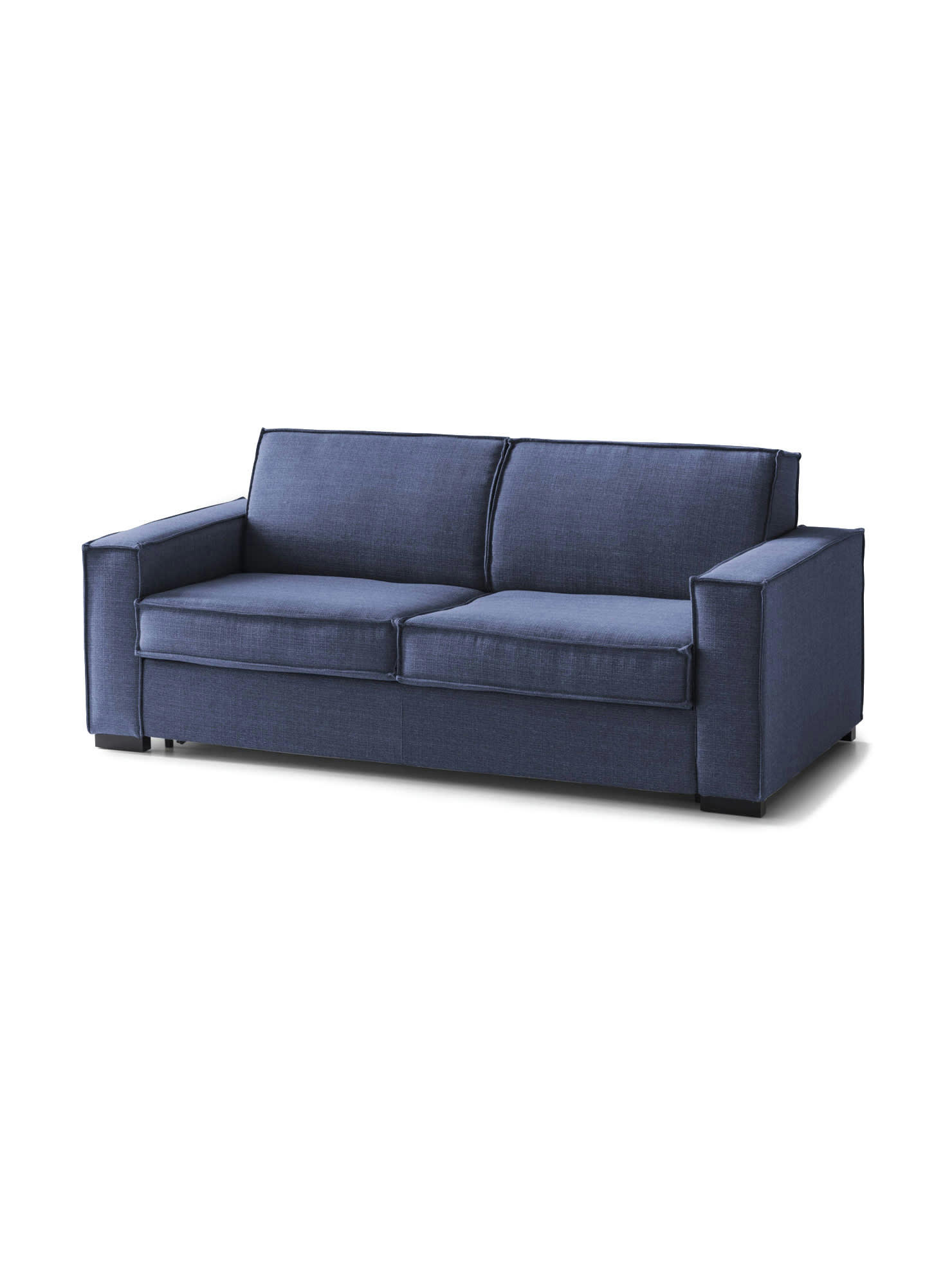 DAARN - Canapé fixe 3 places en tissu bleu