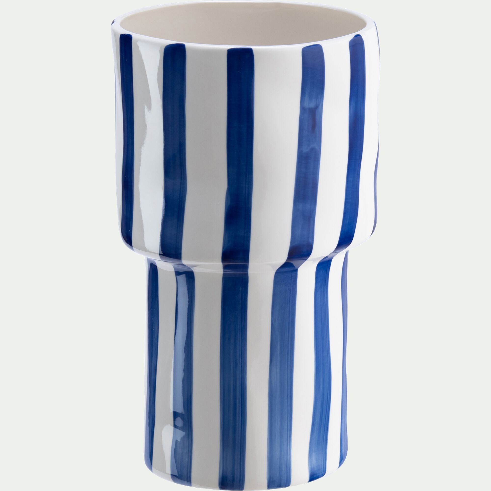 CADAS - Vase contemporain en grès H27,5cm - bleu