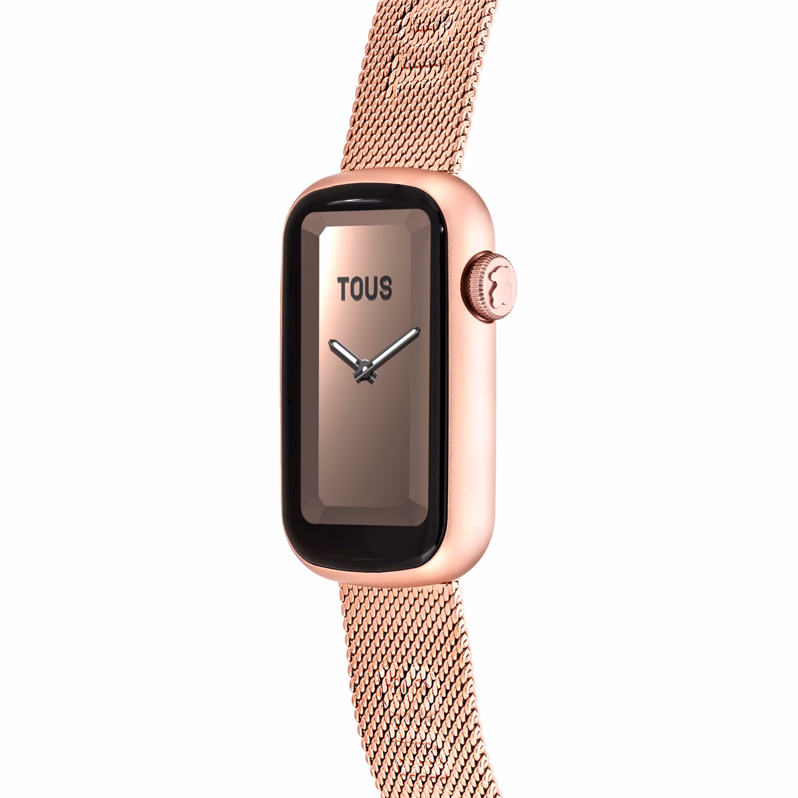 Reloj smartwatch con brazalete de acero IPRG rosado y caja de aluminio en color IPRG rosado TOUS T-Band Mesh