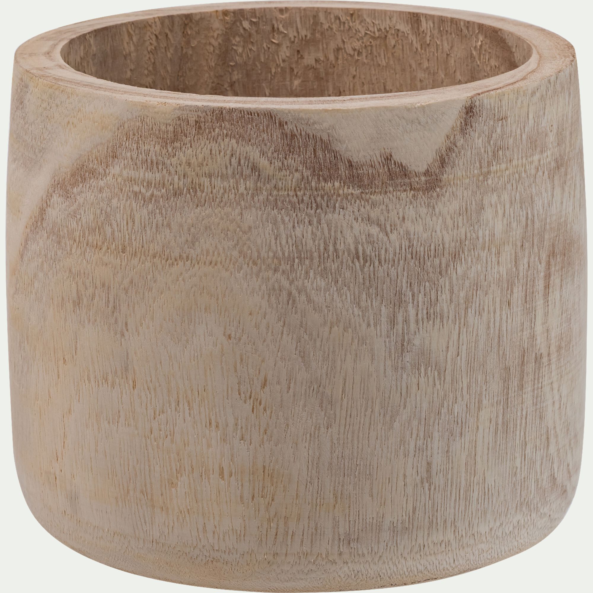 SIEL - Cache-pot en bois de paulownia D21xH17,5cm - naturel
