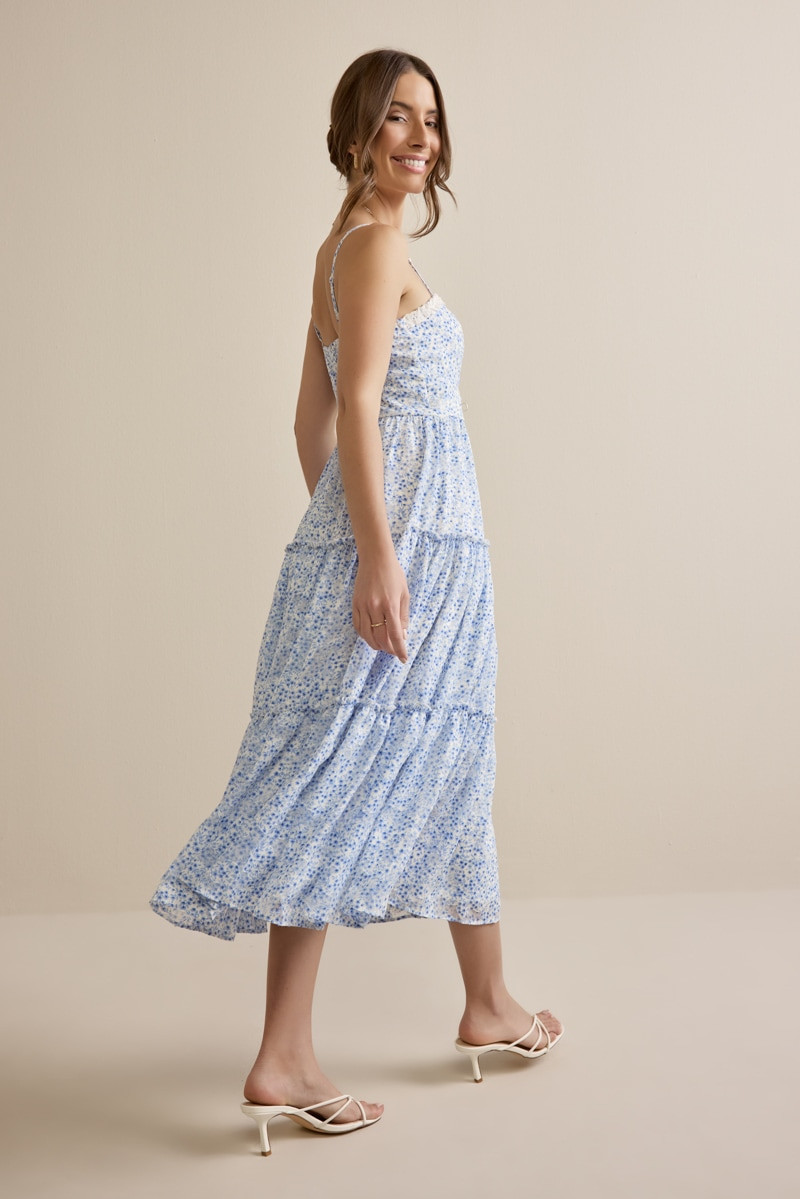 Neva Ditsy Floral Midi Dress