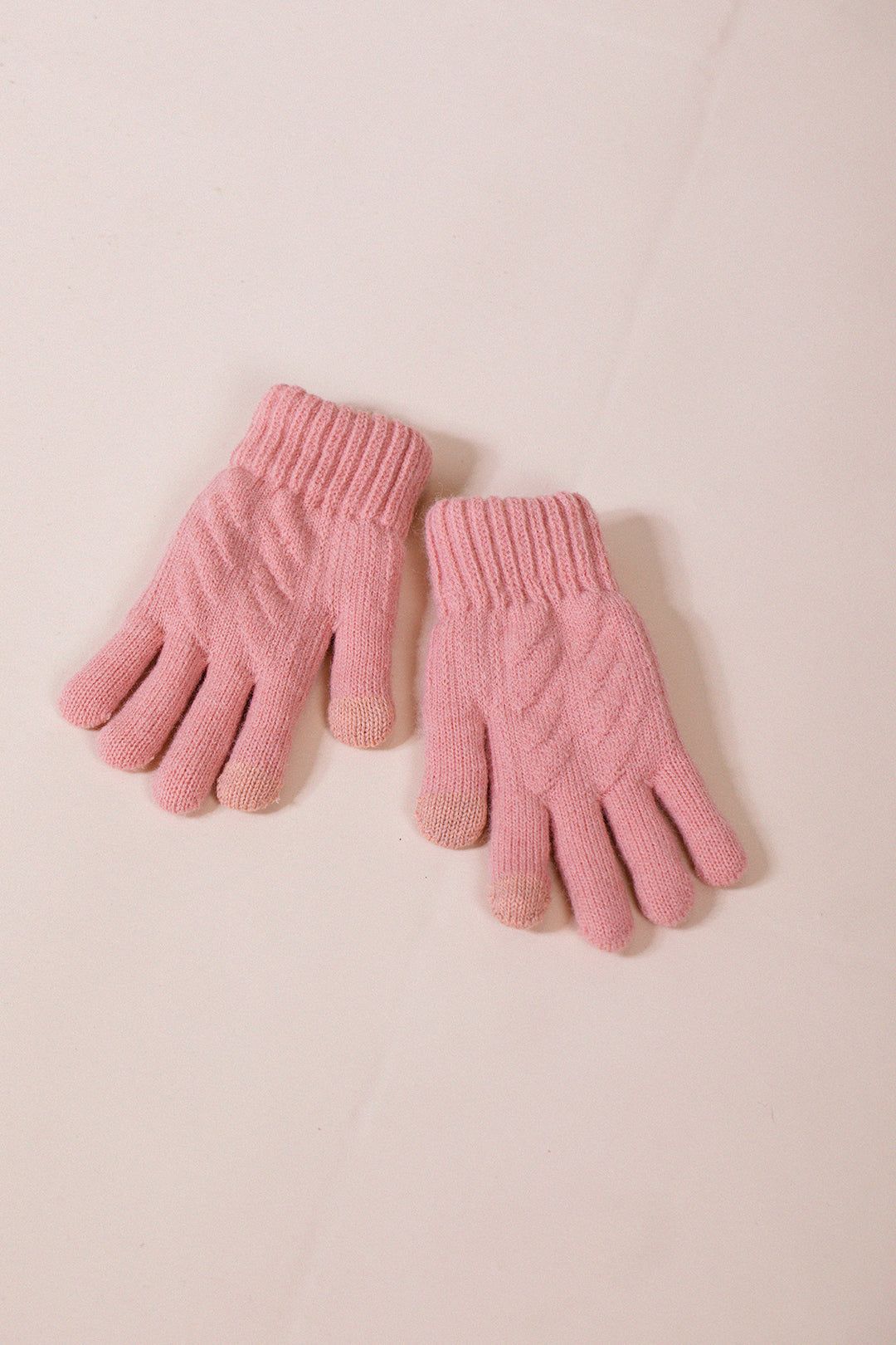 SVNX Touch Screen Cable Knit Gloves - Fleece Lined
