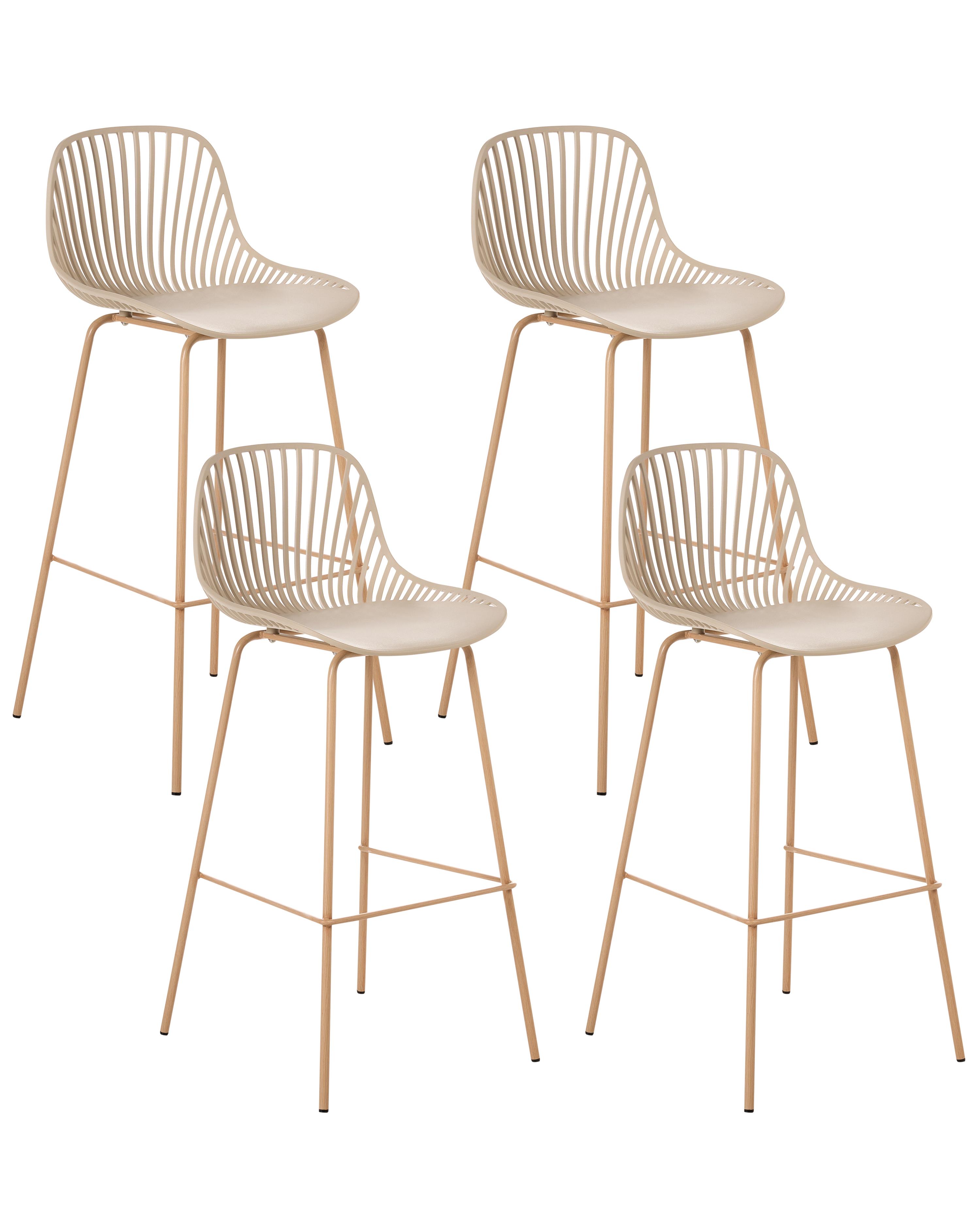 Set of 4 Dining Chairs KLEVE Beige