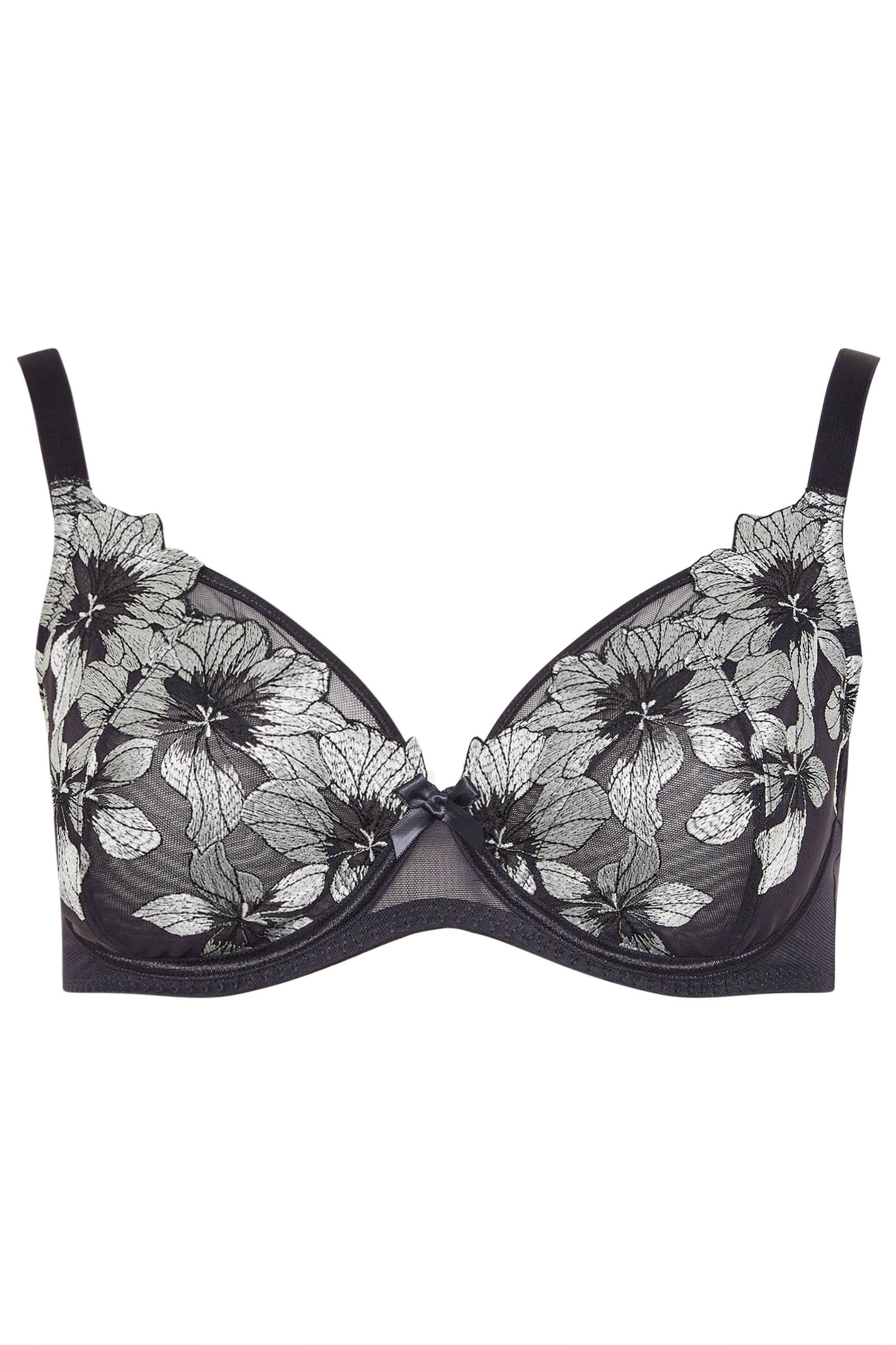 Yours Floral Embroidered Non Padded Bra