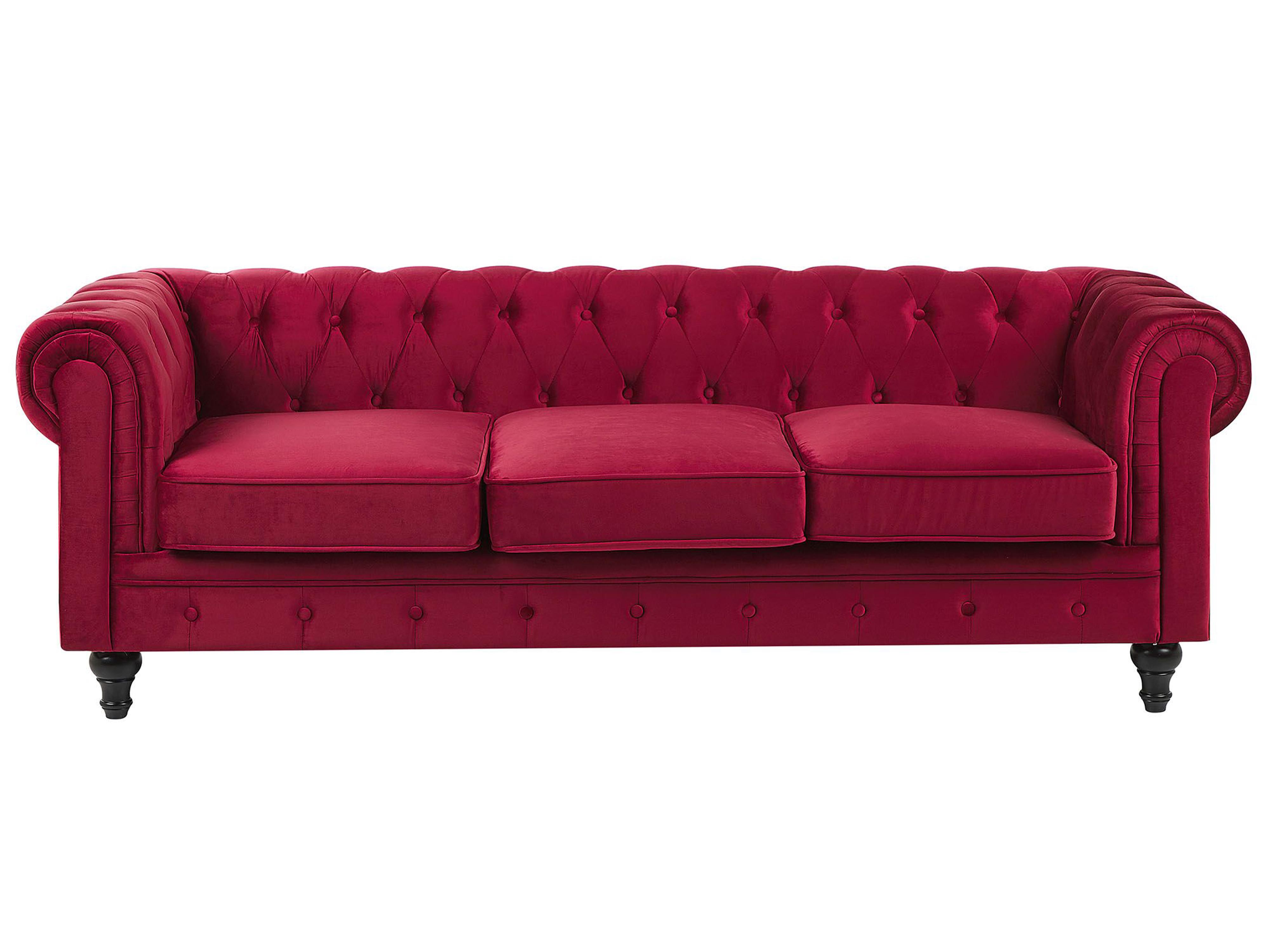 Armchair CHESTERFIELD Velvet Burgundy