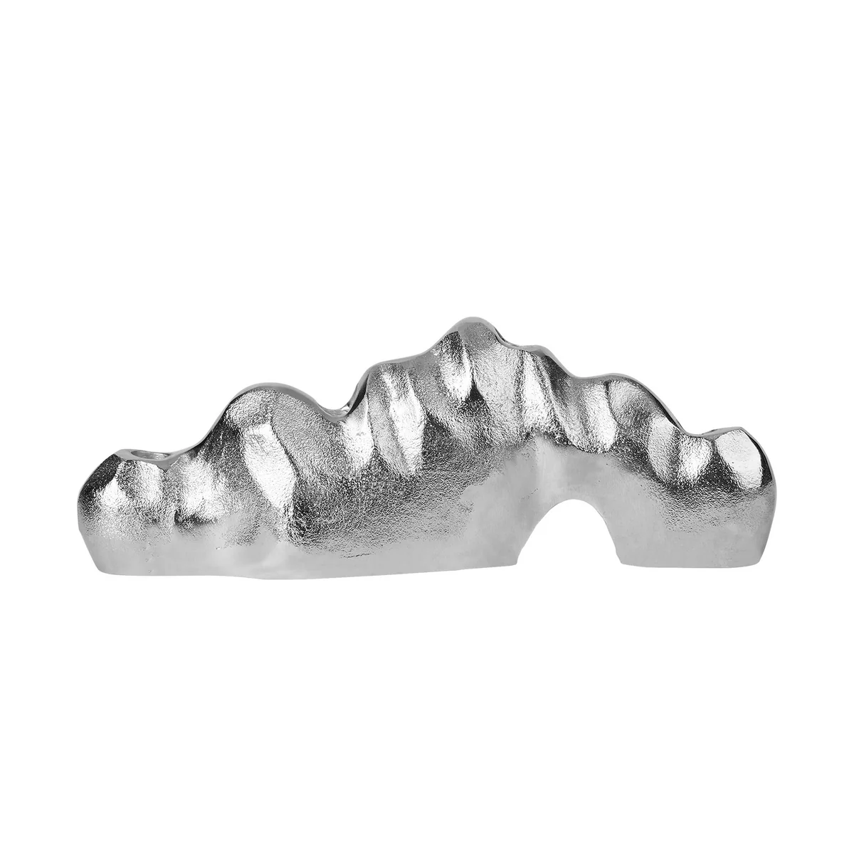 Broste Copenhagen - Lumos Kerzenständer, 35,5 x 11 x 11,5 cm, silver finish
