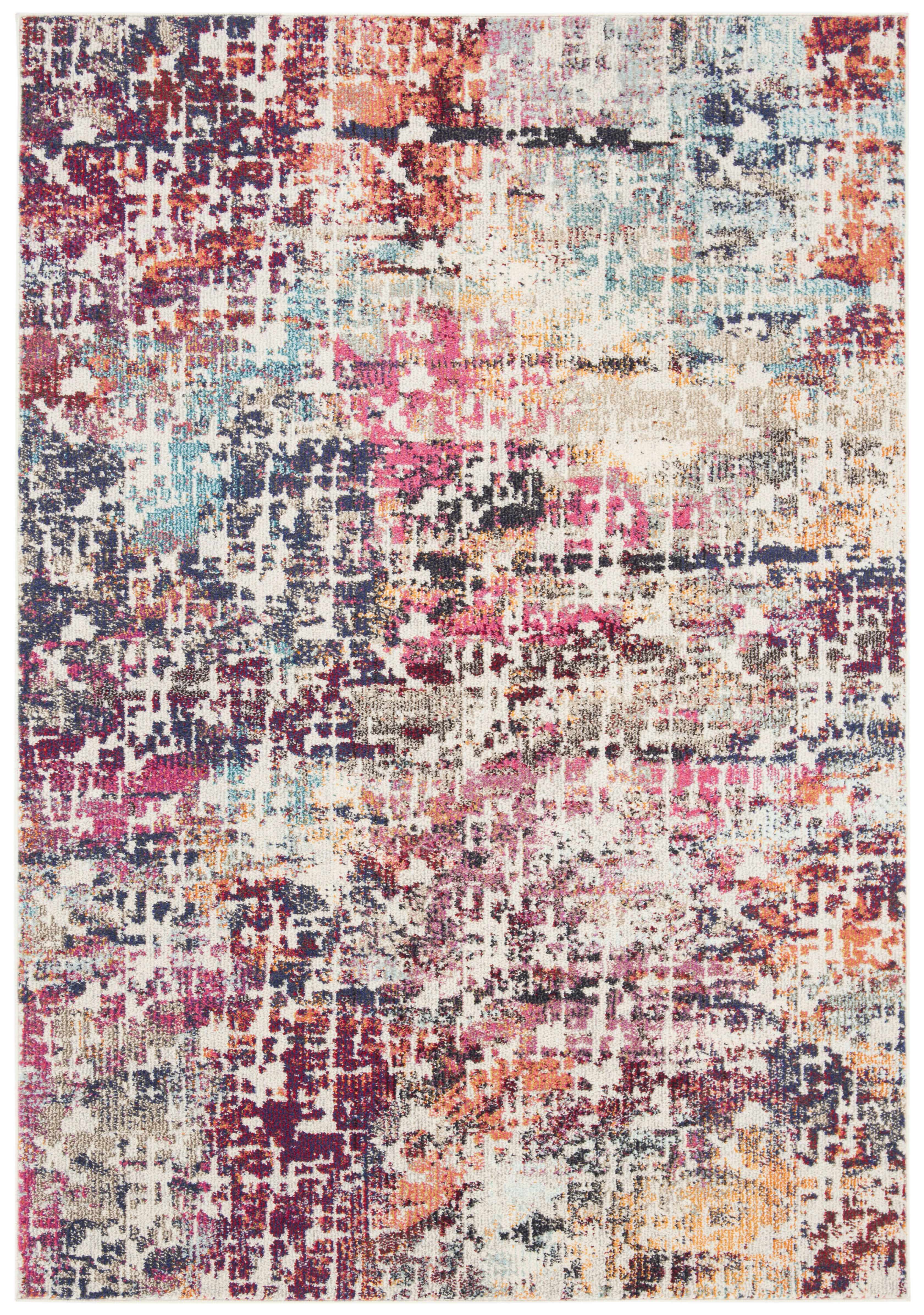 MADISON - Tapis de salon interieur en rouge & bleu clair, 160 x 229 cm