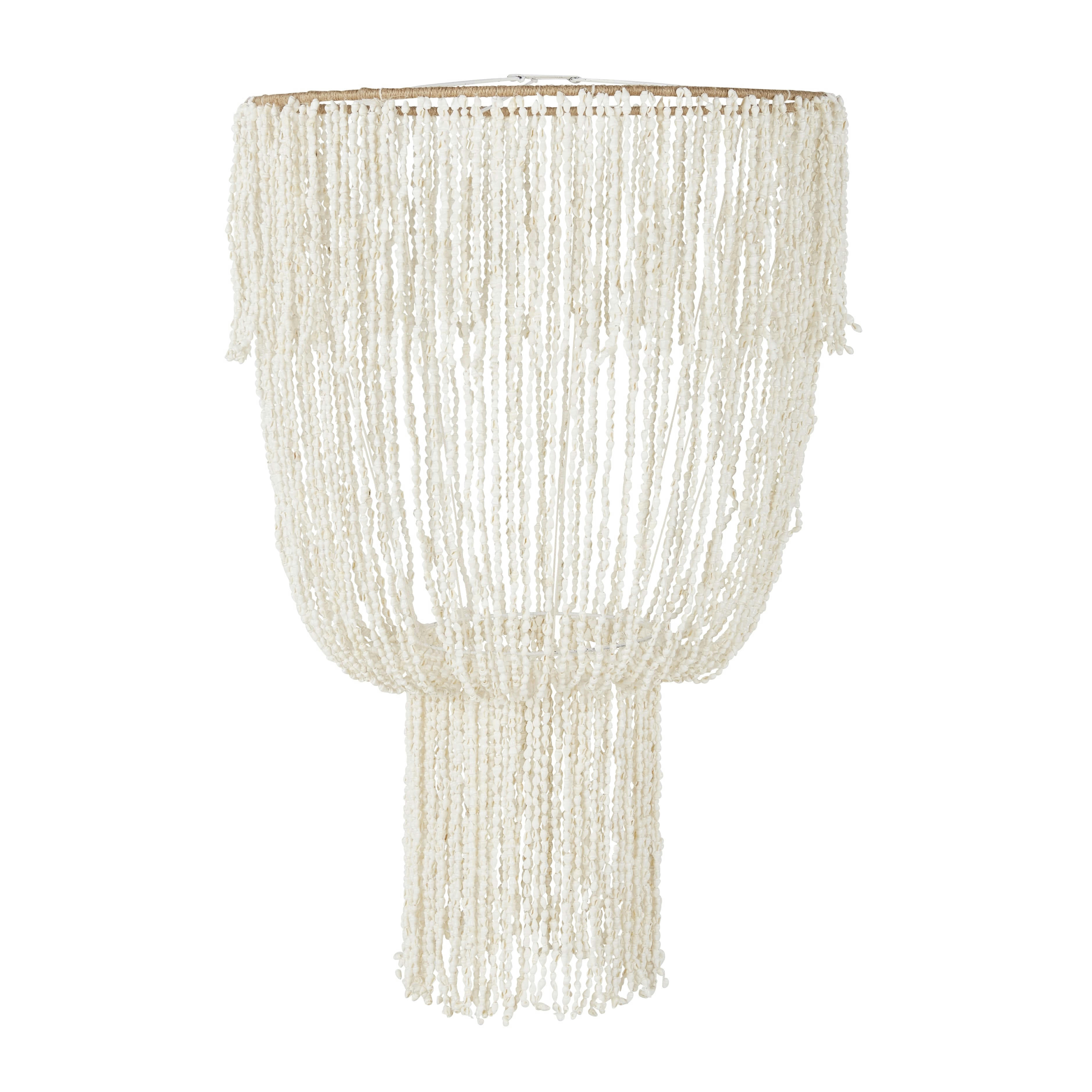SOHANN - Abat-jour pour suspension en coquillages blanc et beige