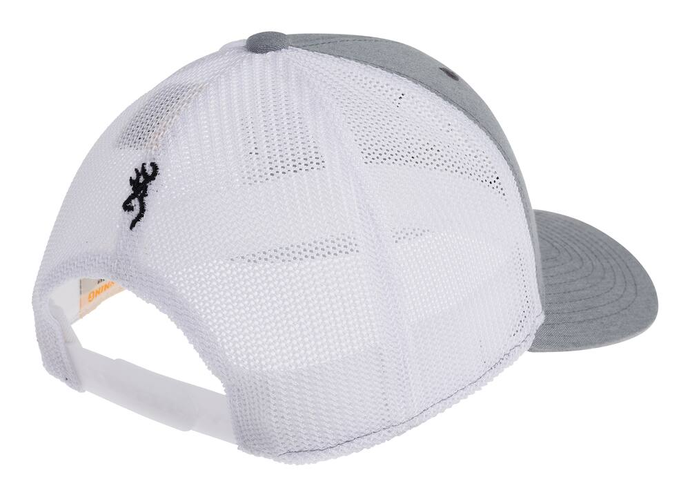 Browning Mountain Buck Hunting Mesh Back Baseball CaP with Adjustable Closure, Grey/White