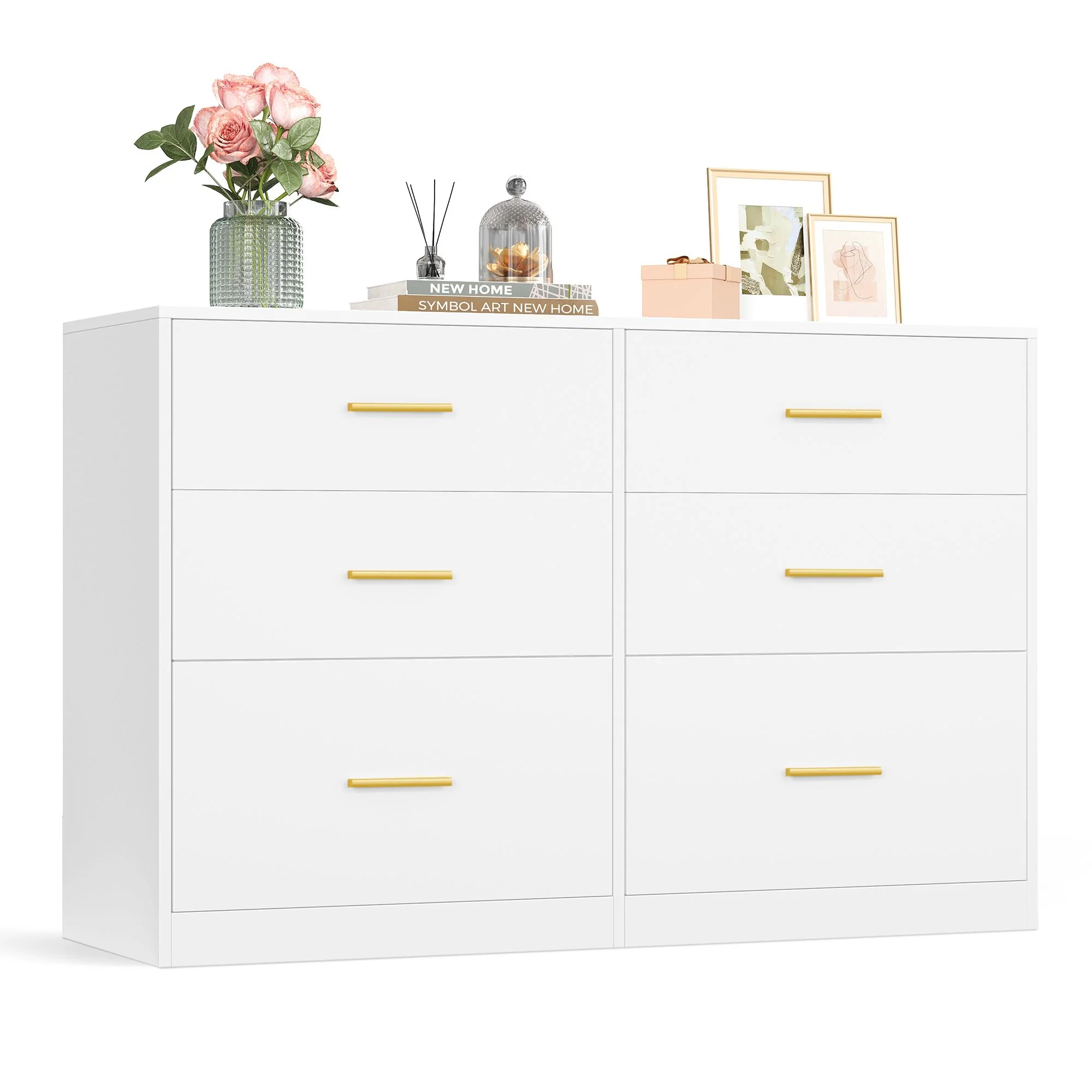 Commode moderne à huit tiroirs avec cadre en acier