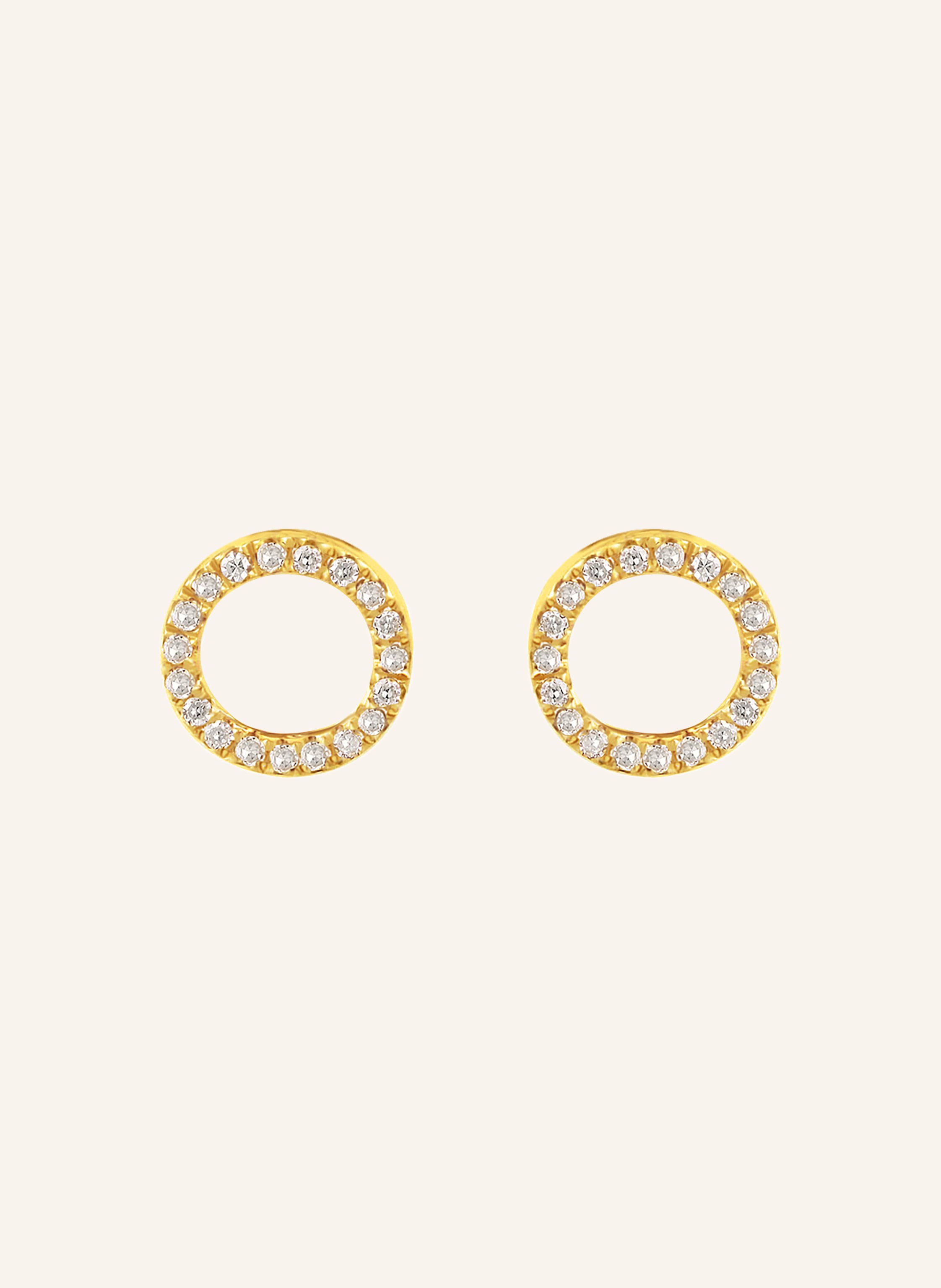 Leaf Ohrstecker CIRCLE 18 Karat Gelbgold mit Diamanten