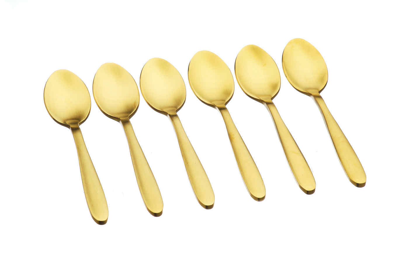 NUDE - Lot de 6 petites cuillères en inox or