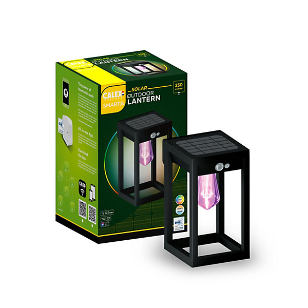 Lanterne solaire LED connectée Smart métal noir RGBW 250lm
