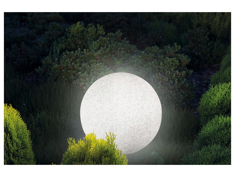 Lampa ogrodowa Kula Stono 40 cm z tworzywa sztucznego szara