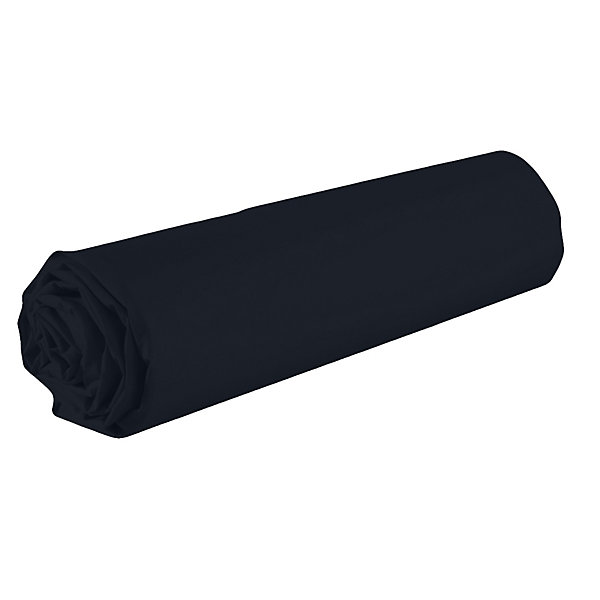 Drap housse 140x190   35 cm 100% Coton 57 fils Noir