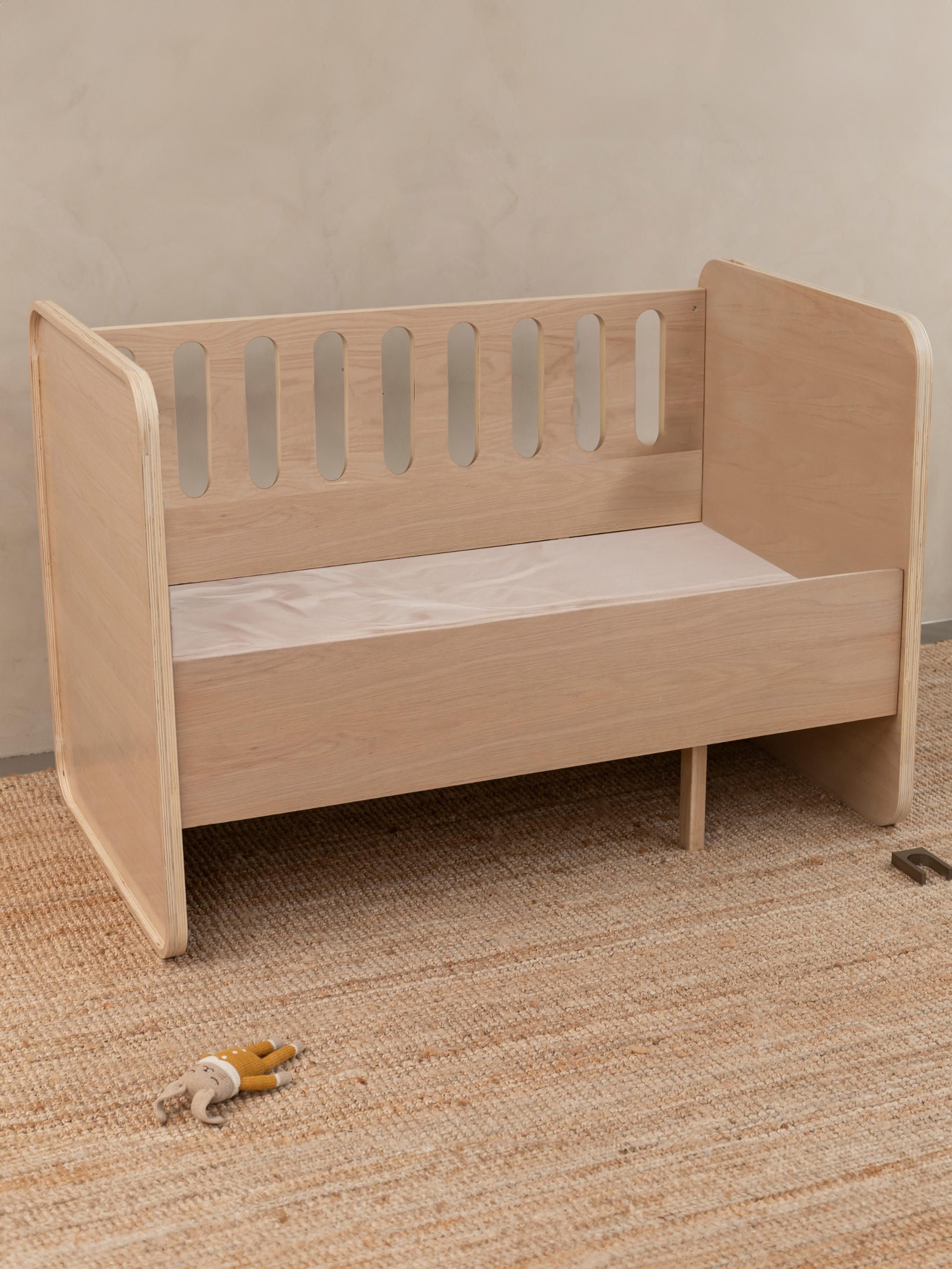 Babybett mit Erweiterung zum Kinderbett, 70 x 120/160 cm
