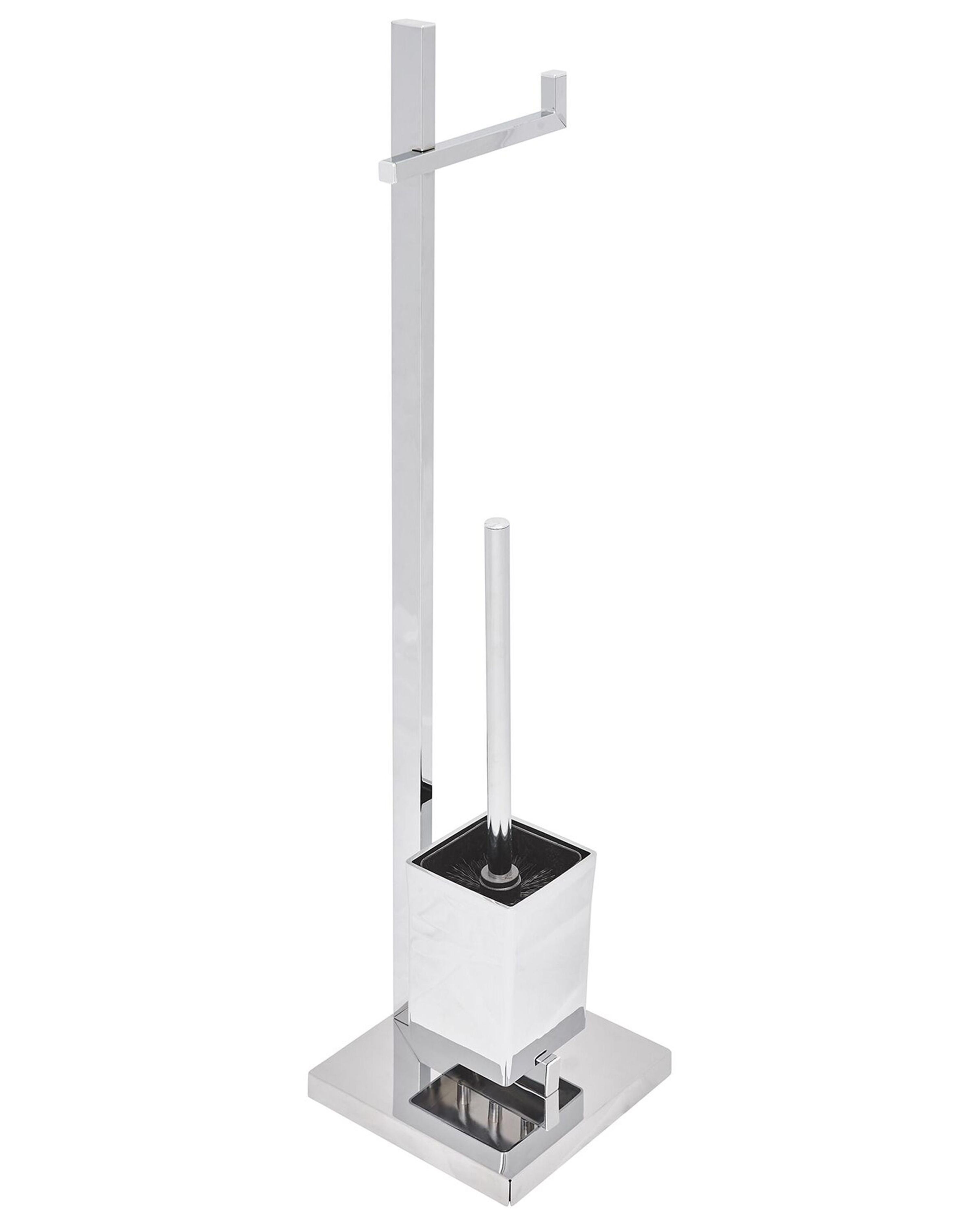 Toilet Roll and Brush Holder ULAPES Metal Silver