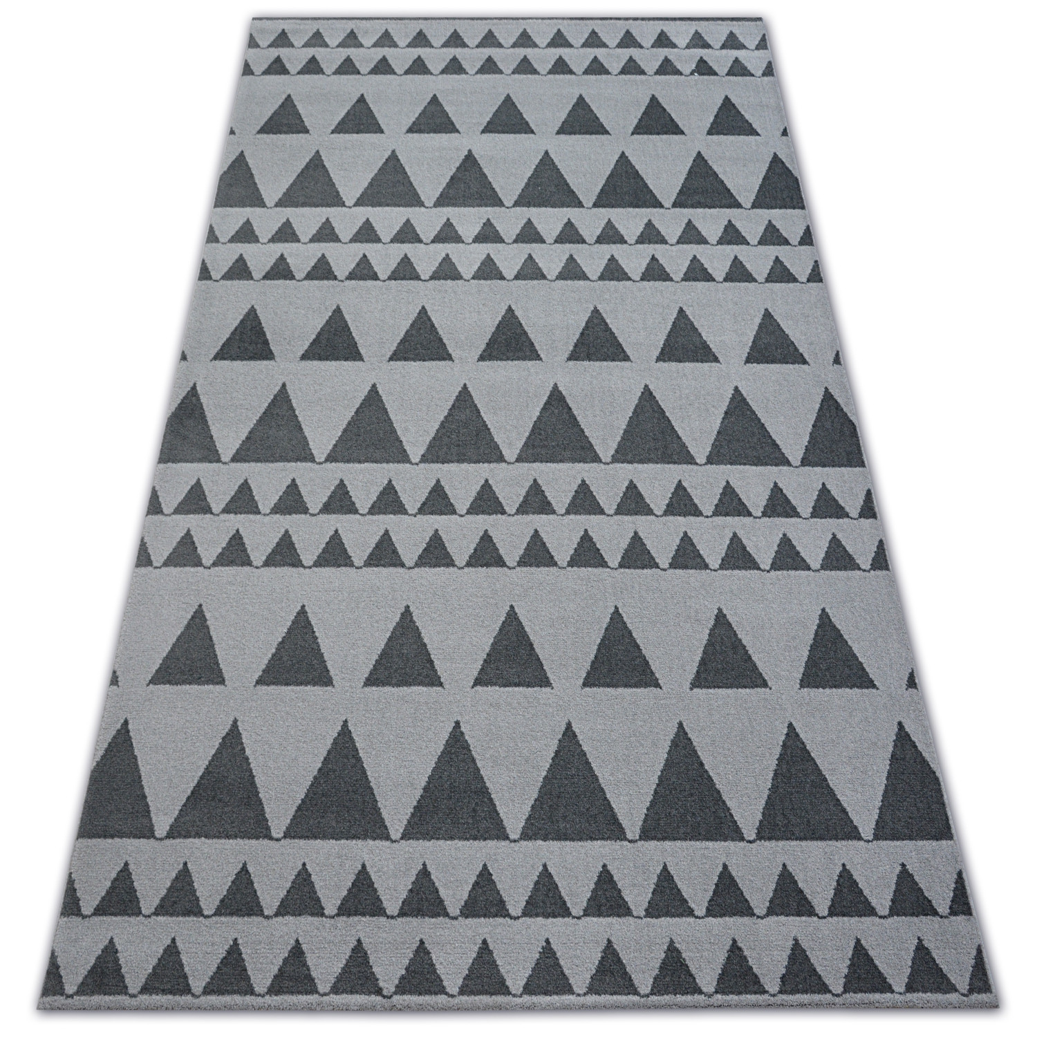 Dywan SENSE Micro 81243 TRÓJKĄTY srebrny/antracyt 80x150 cm