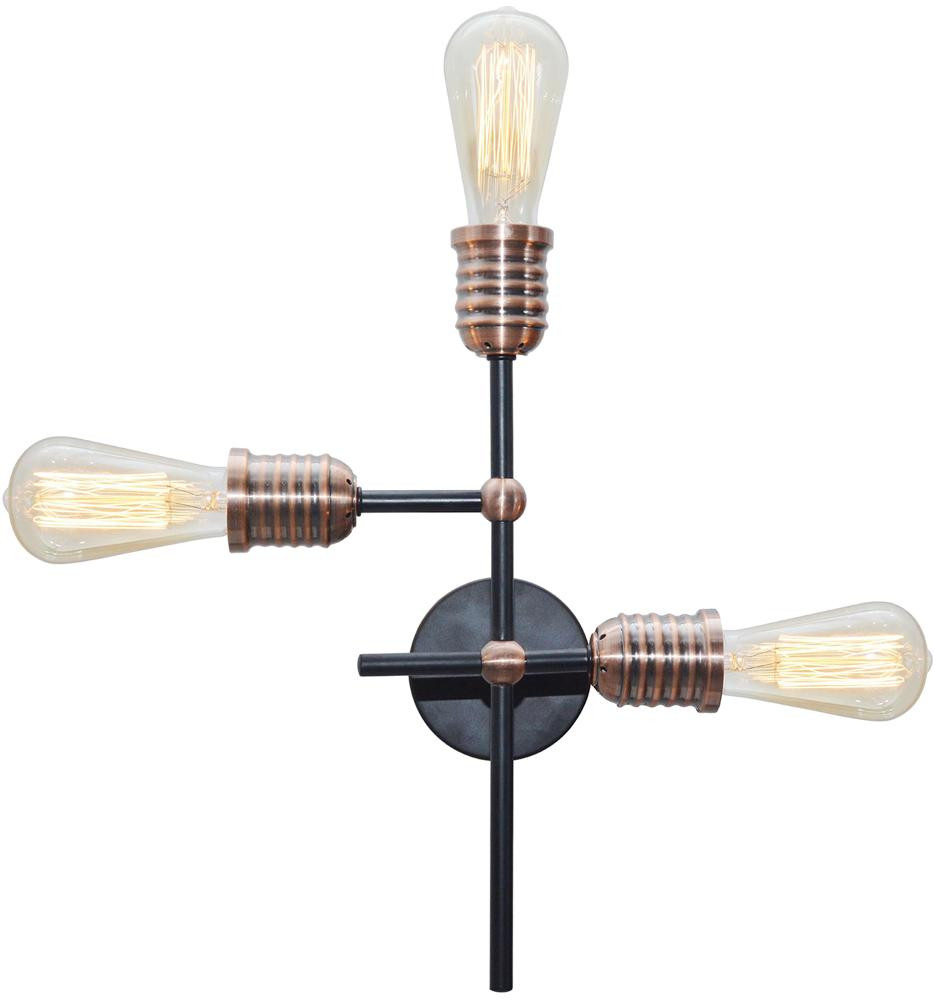 Lampa sufitowa czarna KIRIMU 3xE27x60W wym: 13x39x25 cm Candellux