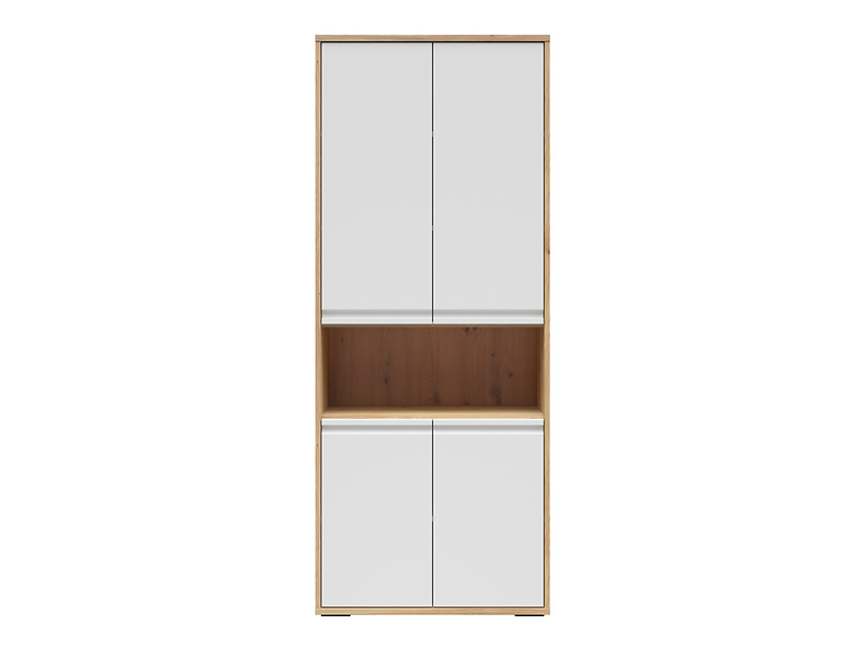 Regał Reserve 80 cm z 4 drzwiami dąb mauvella/biały