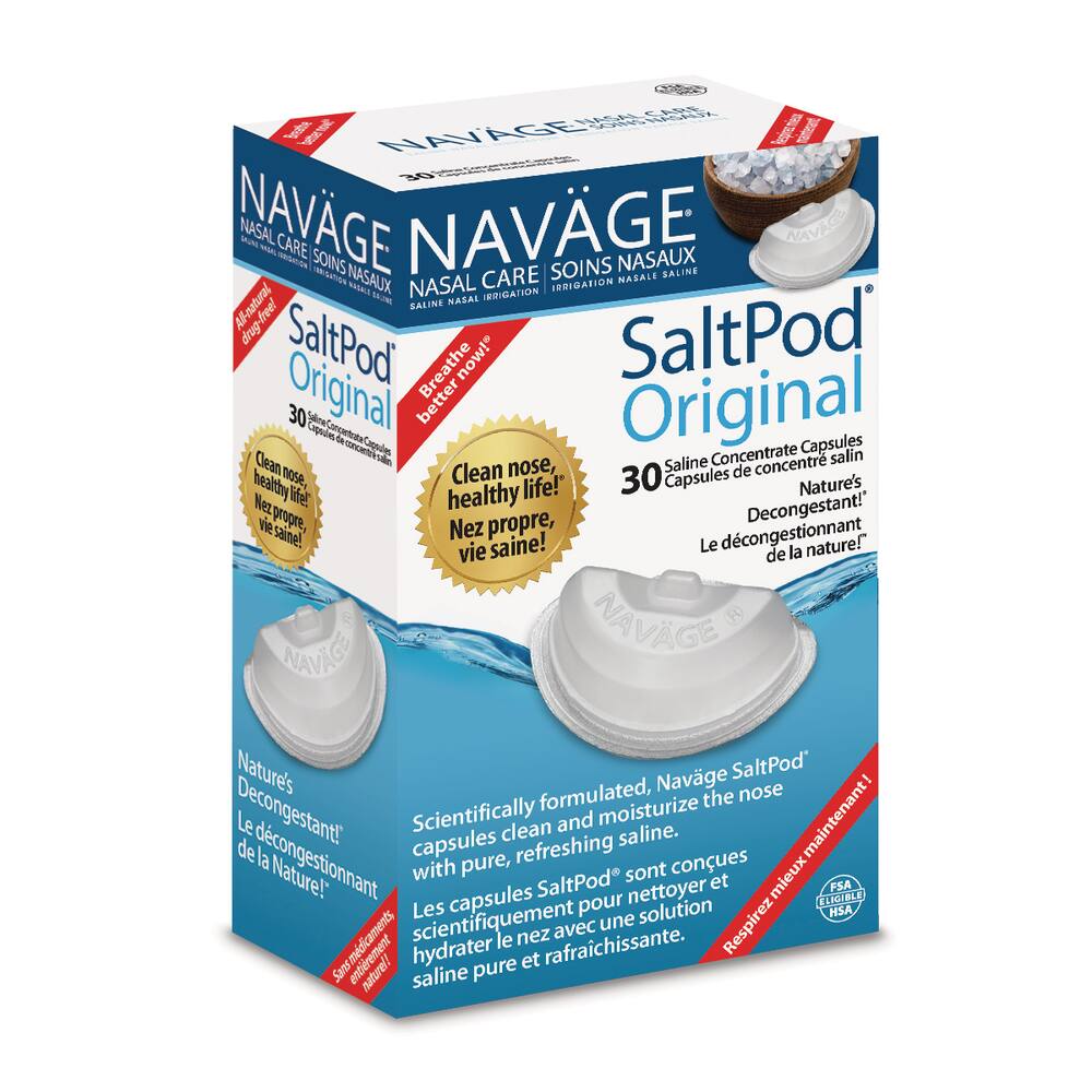 Navage Nasal Care SaltPod Original Nasal Irrigation Saline Concentrate Capsules, 30-pk