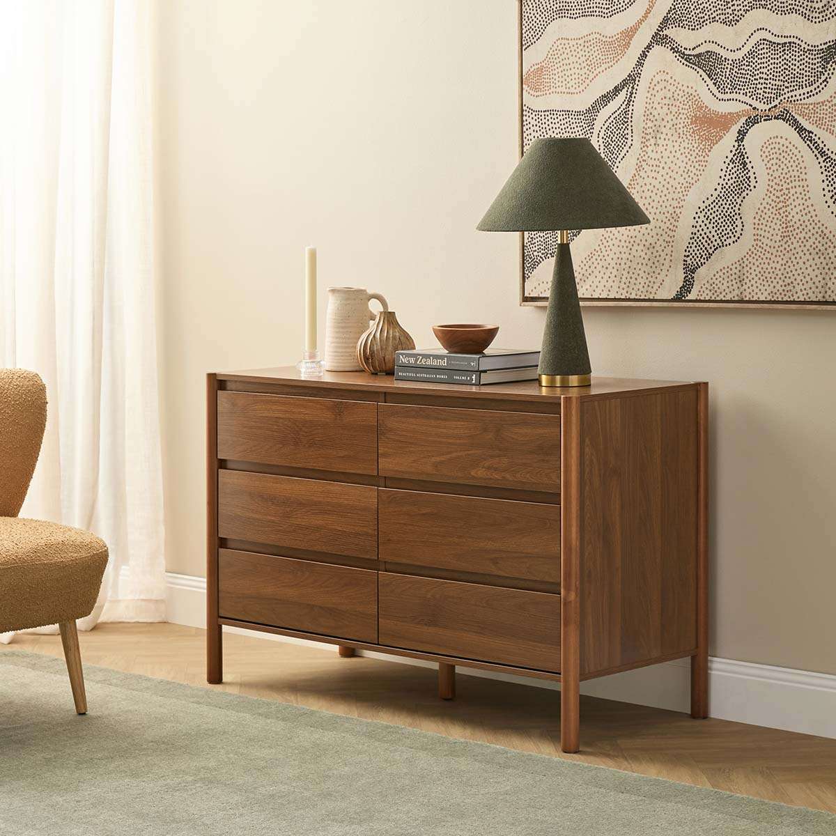 Blair Six Drawer - Walnut