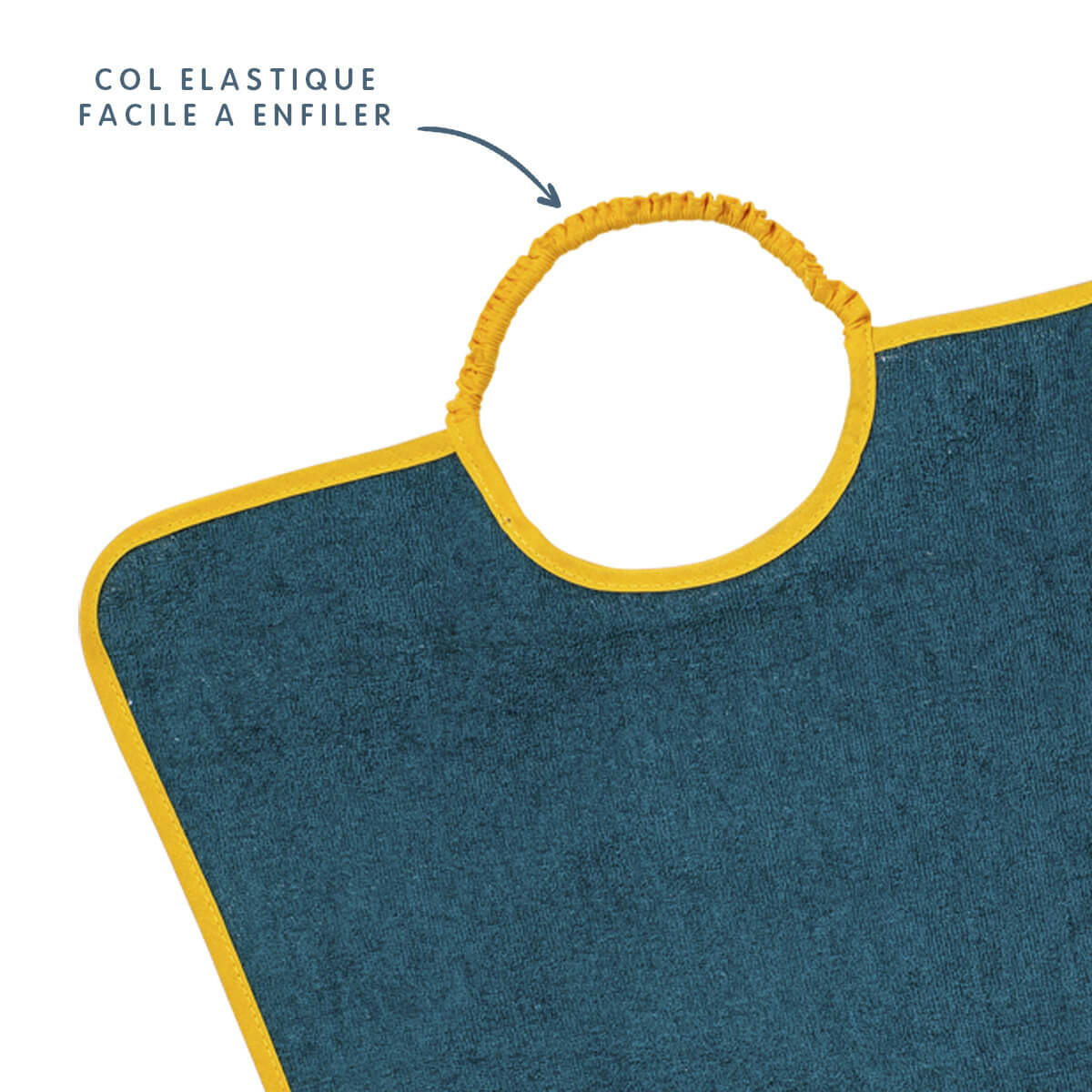 MATERNELLE JE M'APPELLE - 2 bavoirs enfant 24 mois en éponge jaune et bleu 35x38 cm