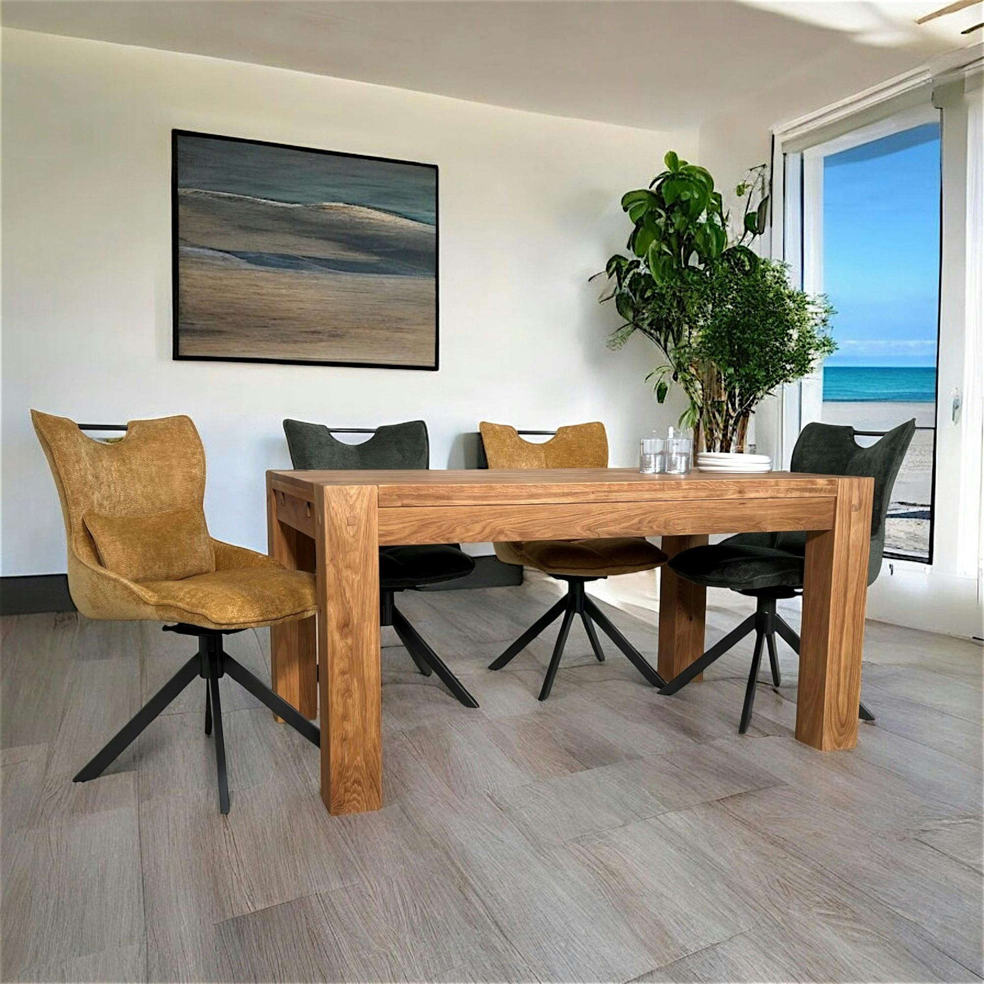Table à manger extensible bois de chêne 150-250 FJORD