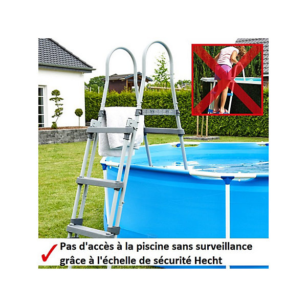 Hecht jardin 00091 Echelle double pour piscine 107 cmhors sol accessoire piscine Marches 2x3