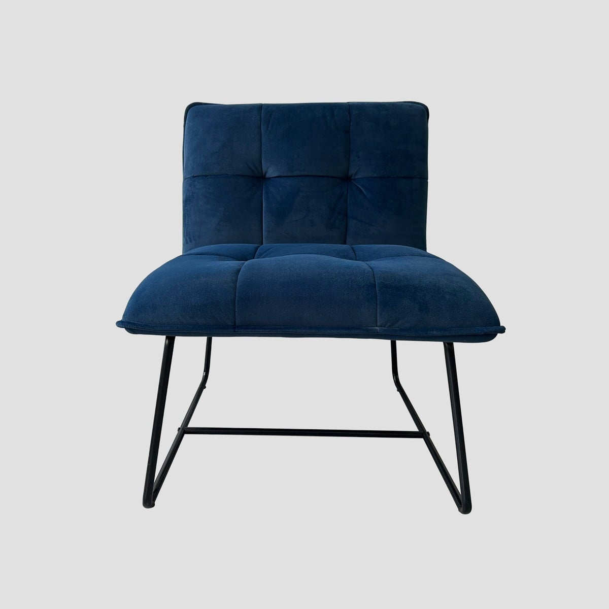 Fotel NELOX welurowy granatowy 63x69x73 cm