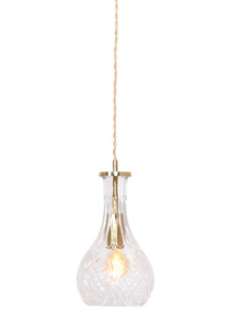 Mexlite Grazio glass hanglamp – E27 (grote fitting) – messing