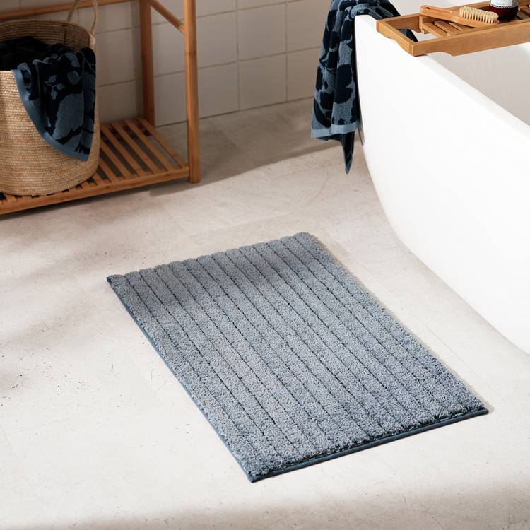 Habitat Quick Dry Bath Mat - Rustic Blue