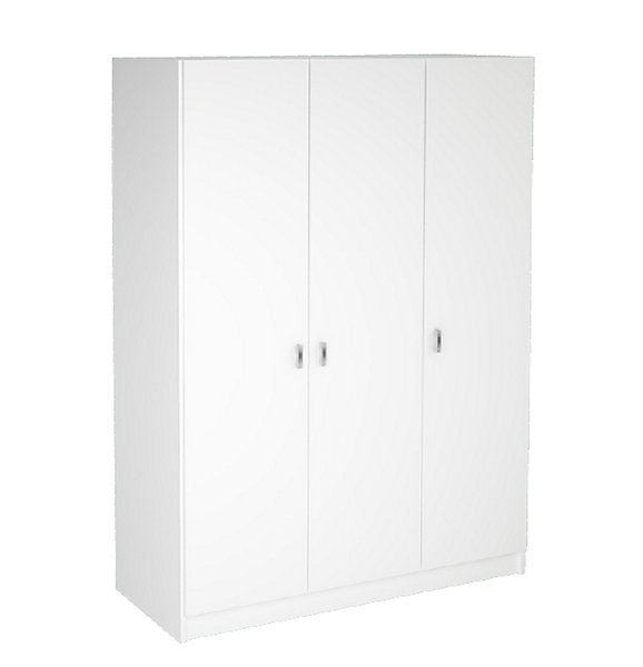 Armoire placard / meuble de rangement coloris blanc - Hauteur 200 x Longueur 128.2 x Profondeur 52 cm