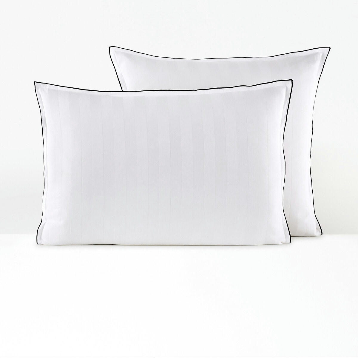 Taie d'oreiller satin de coton lavé, Victor rayé