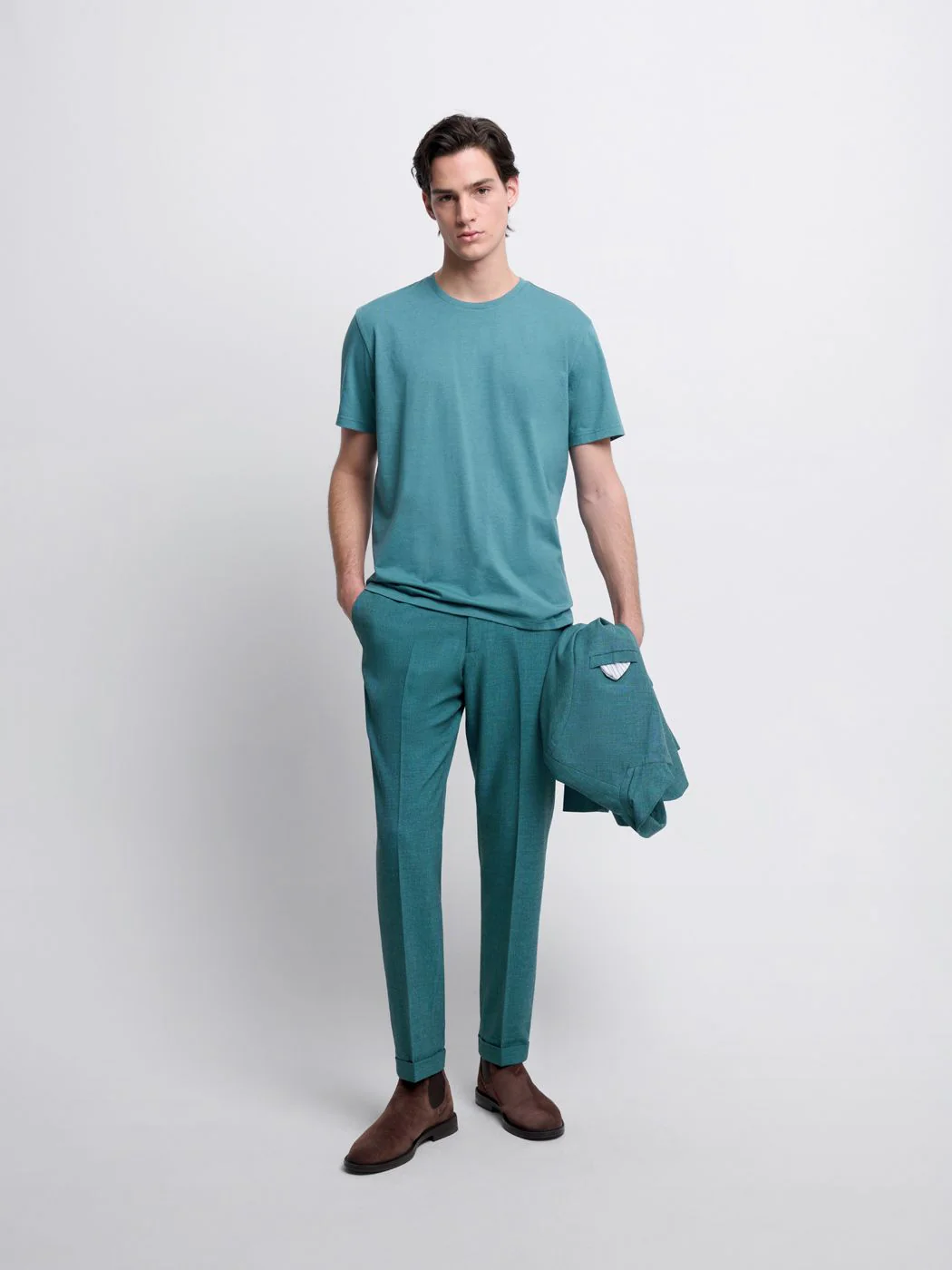 Costume 2 pièces slim bistretch bleu canard