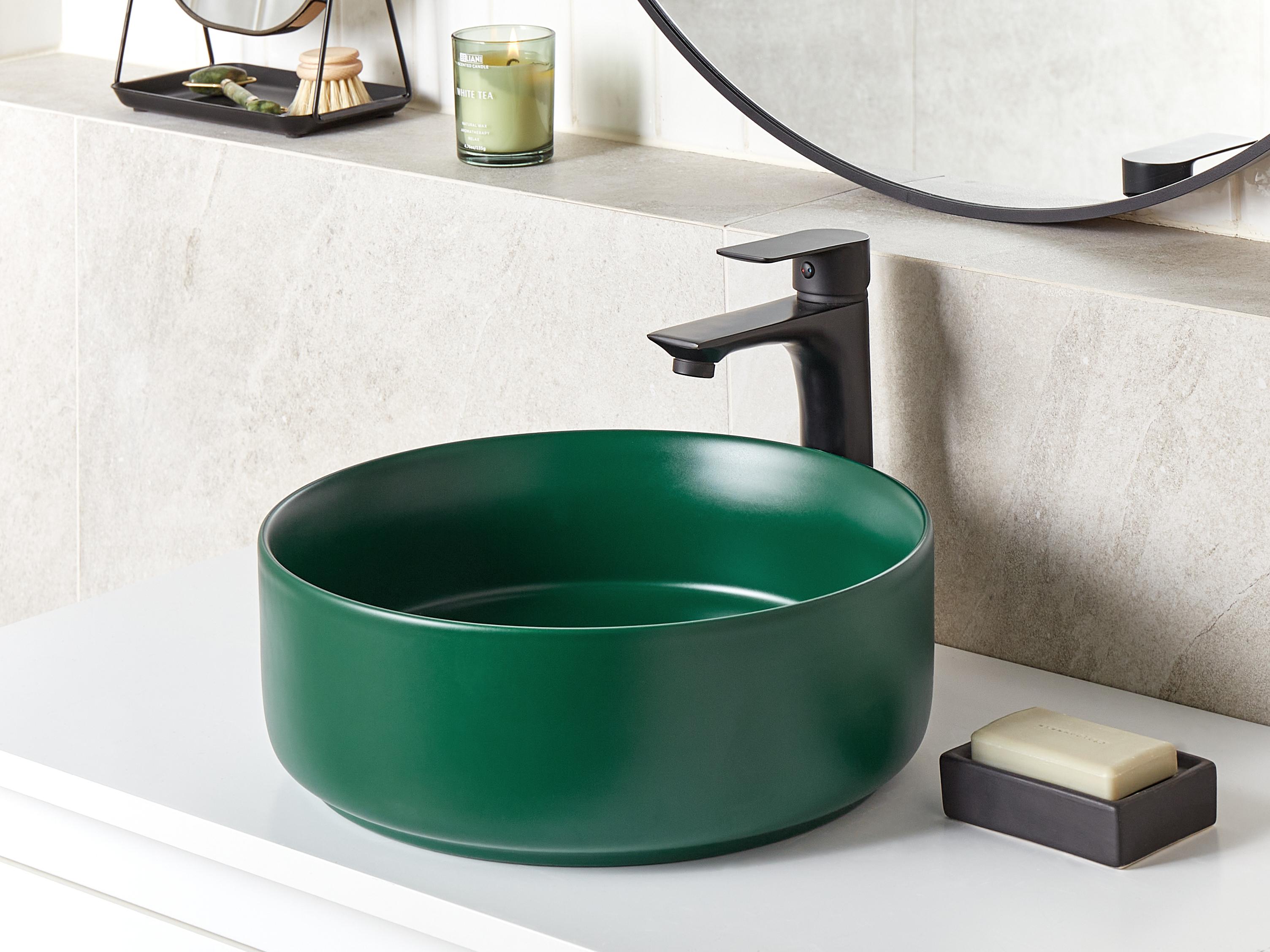 Countertop Basin GUDAR ? 370 mm Ceramic Dark Green