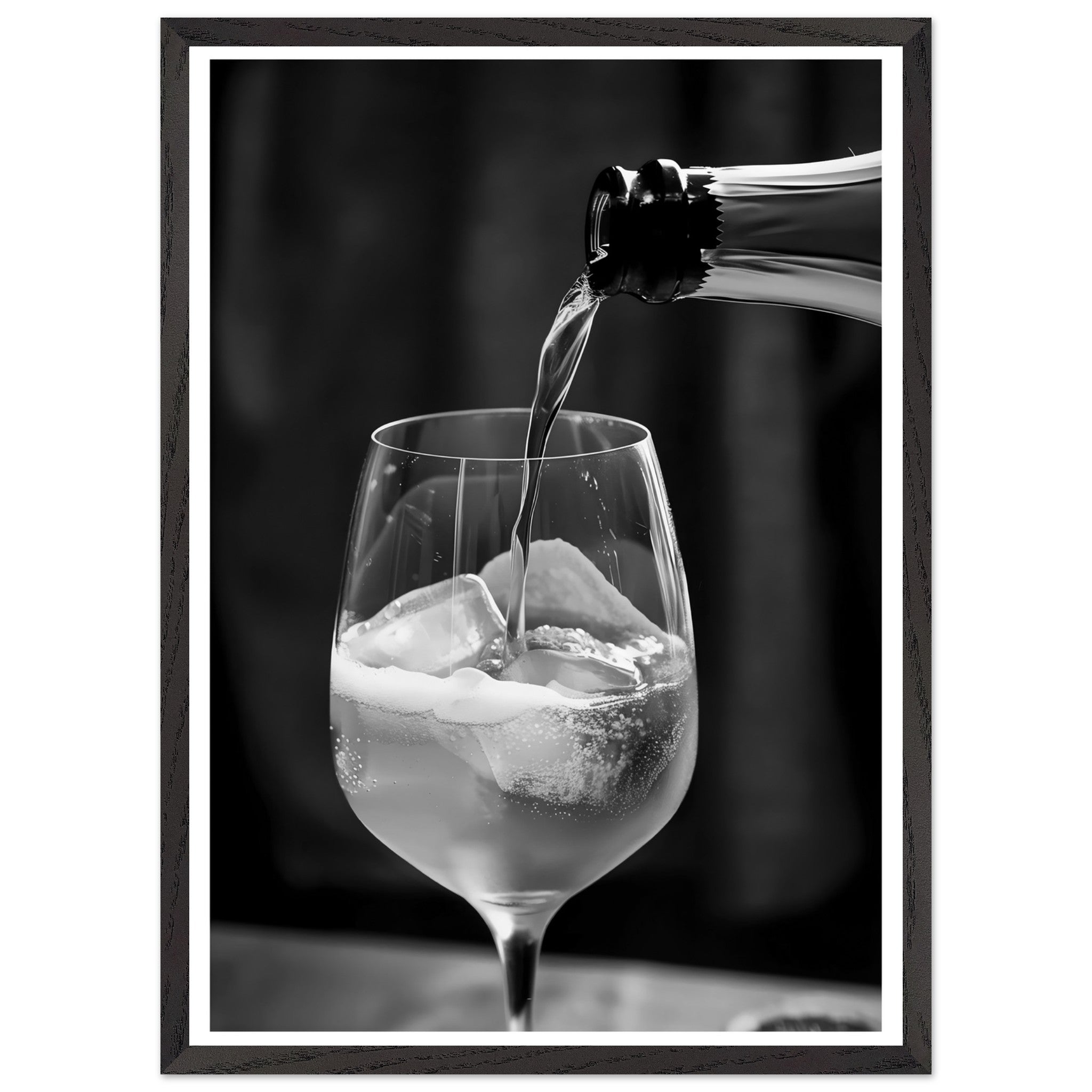 Artfulprints Poster met Lijst Aperol Spritz - Lifestyle black-white  - 50x70 cm - Zwart / Wit