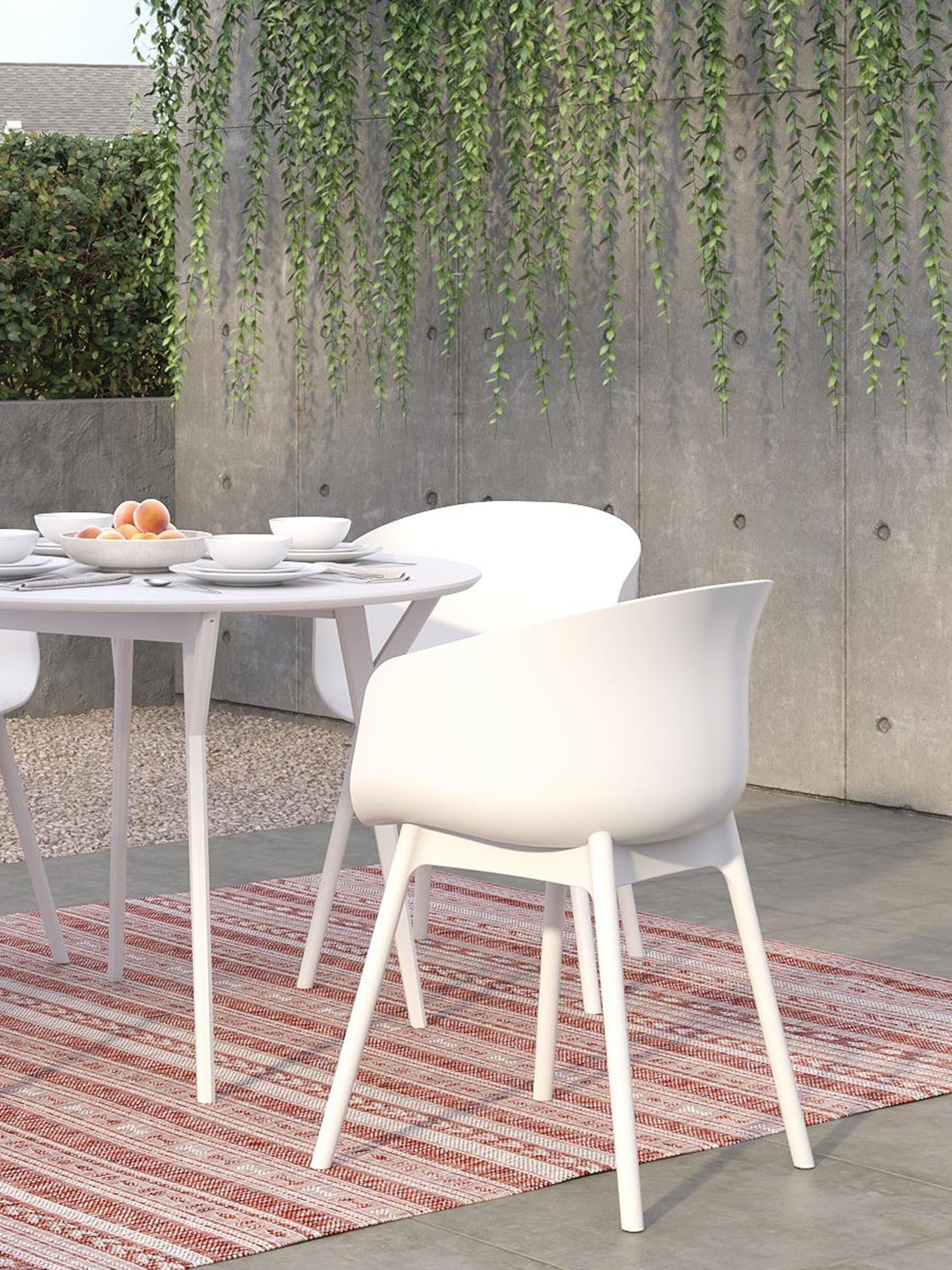 Novogratz White York 2 Pack Outdoor XL Garden Dining Chairs