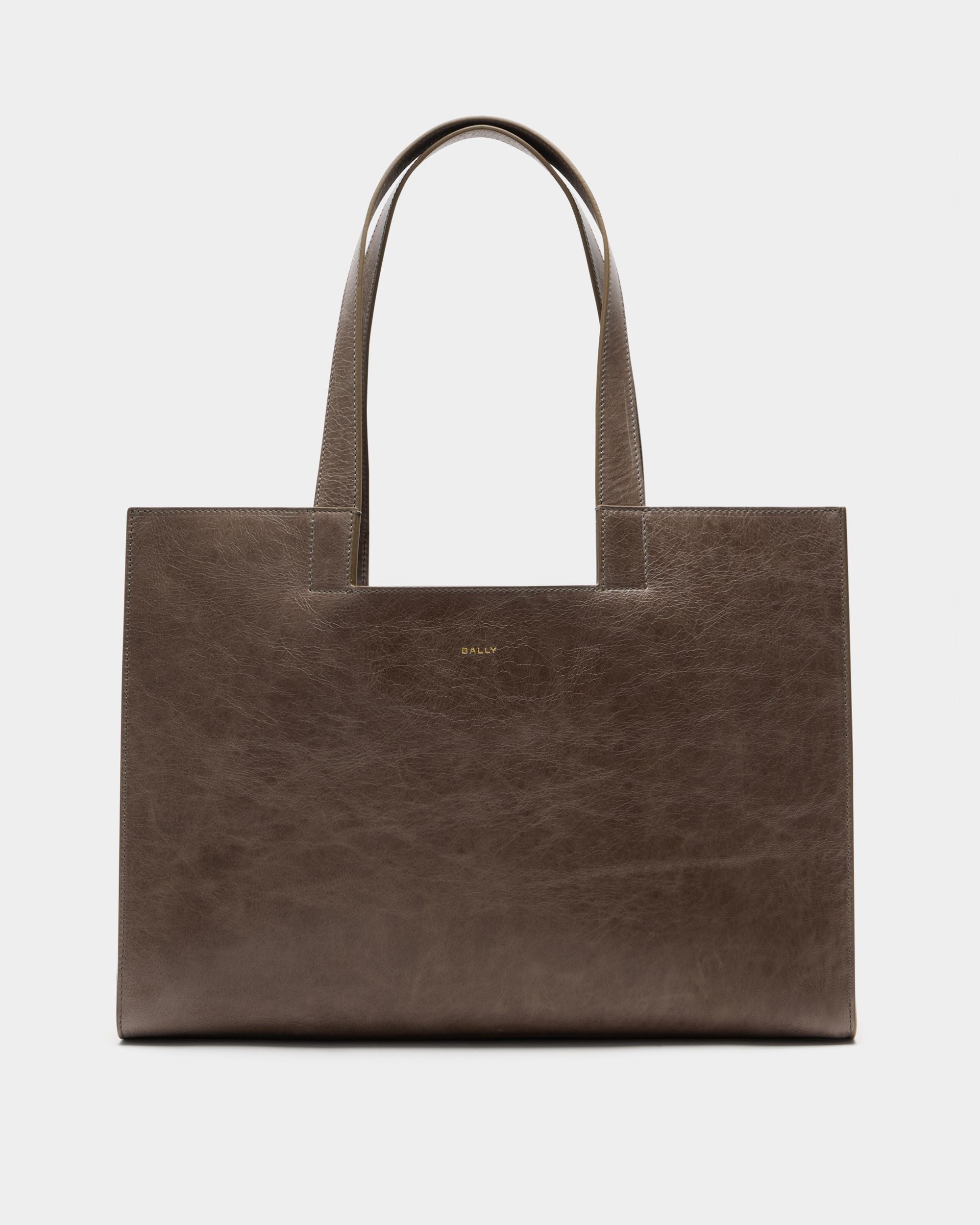 Tote Bag Easy Bally Aus Leder In Taupe