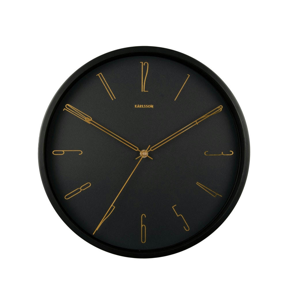 BELLE NUMBERS - Horloge murale ronde D35cm noir