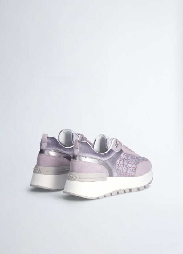 Sneakers platform con micro paillettes