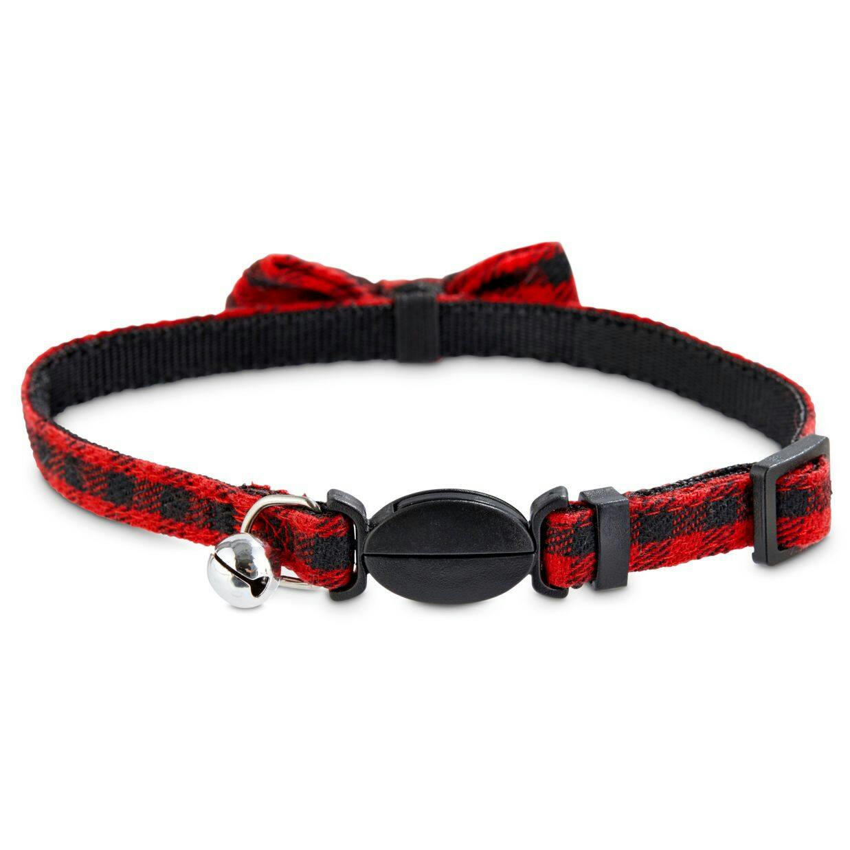 Petco Multi-Colour Plaid Cat Bowtie Collar with Removable Bow and Bell