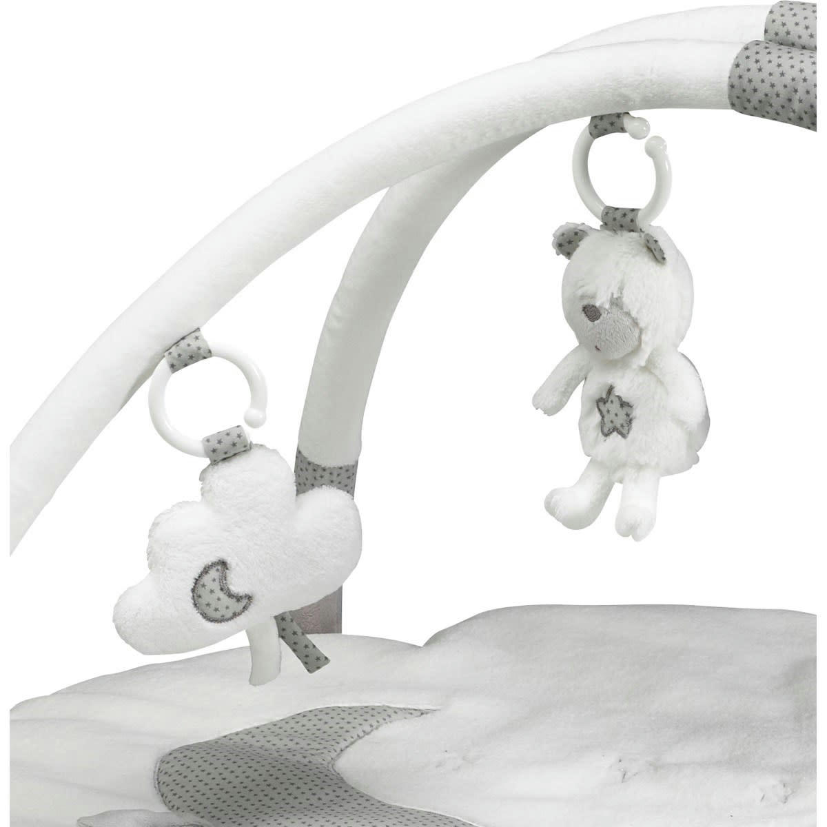 CELESTE - Tapis d'éveil nuage avec arches en polyester blanc